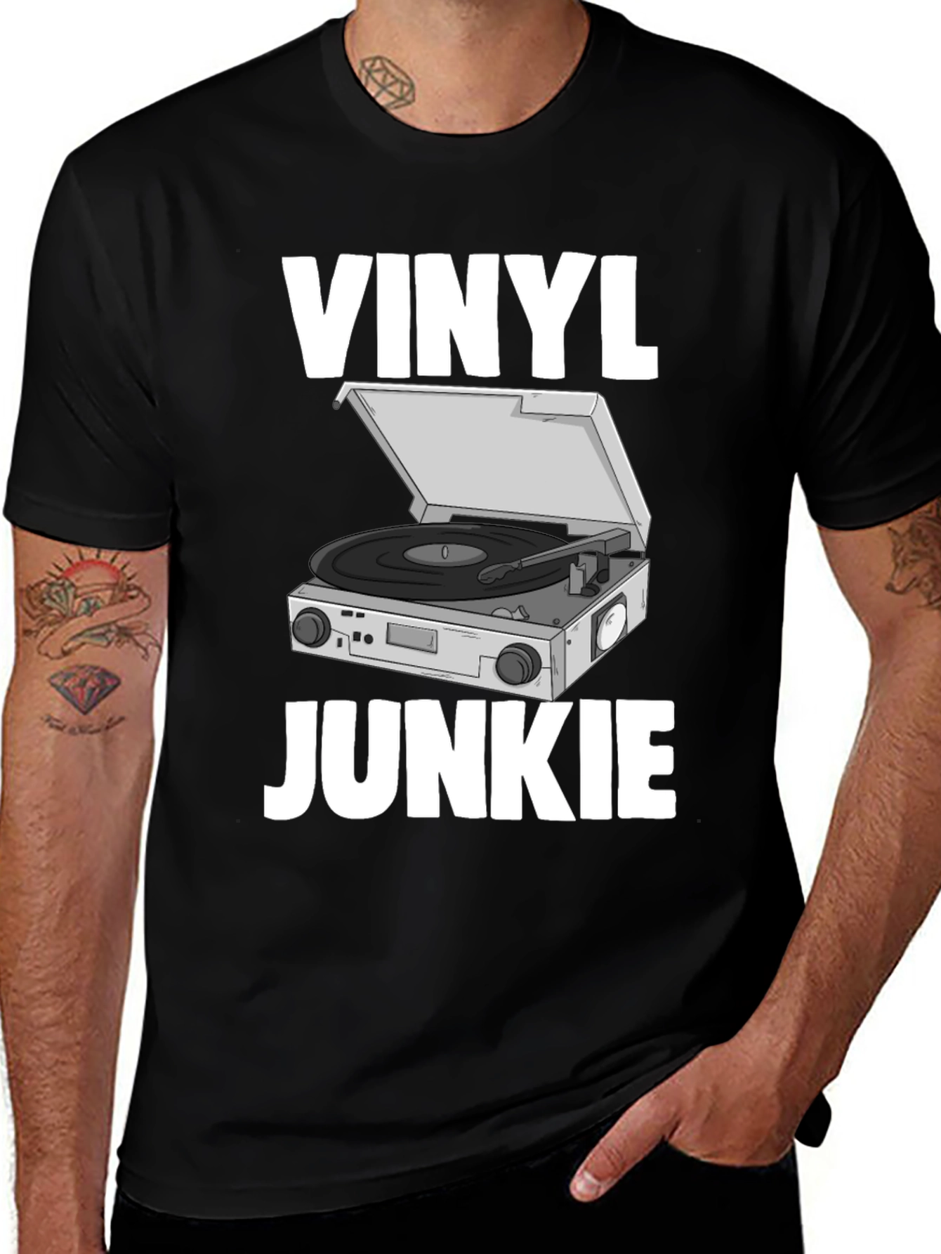 Vinyl Junkie Graphic Tee - Music Lover T-Shirt