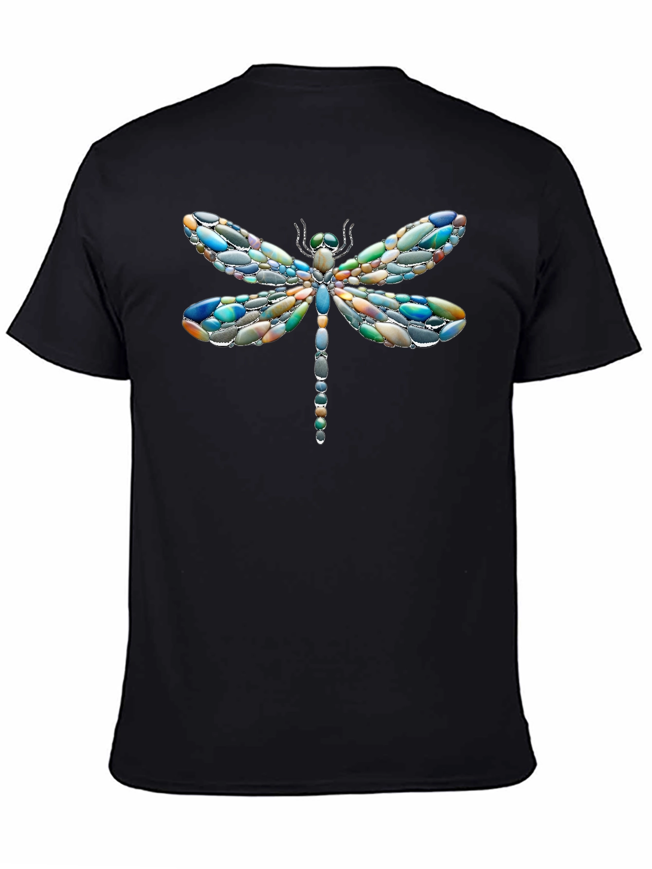 Dragonfly Gemstone Graphic Black T-Shirt