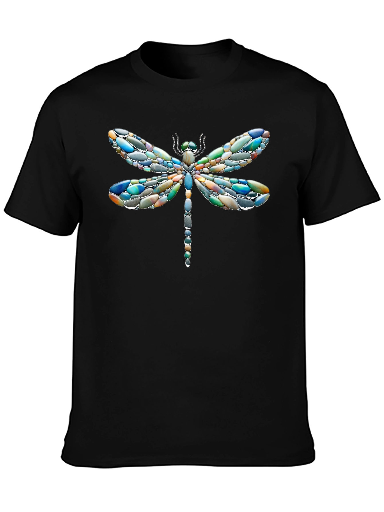 Dragonfly Gemstone Graphic Black T-Shirt