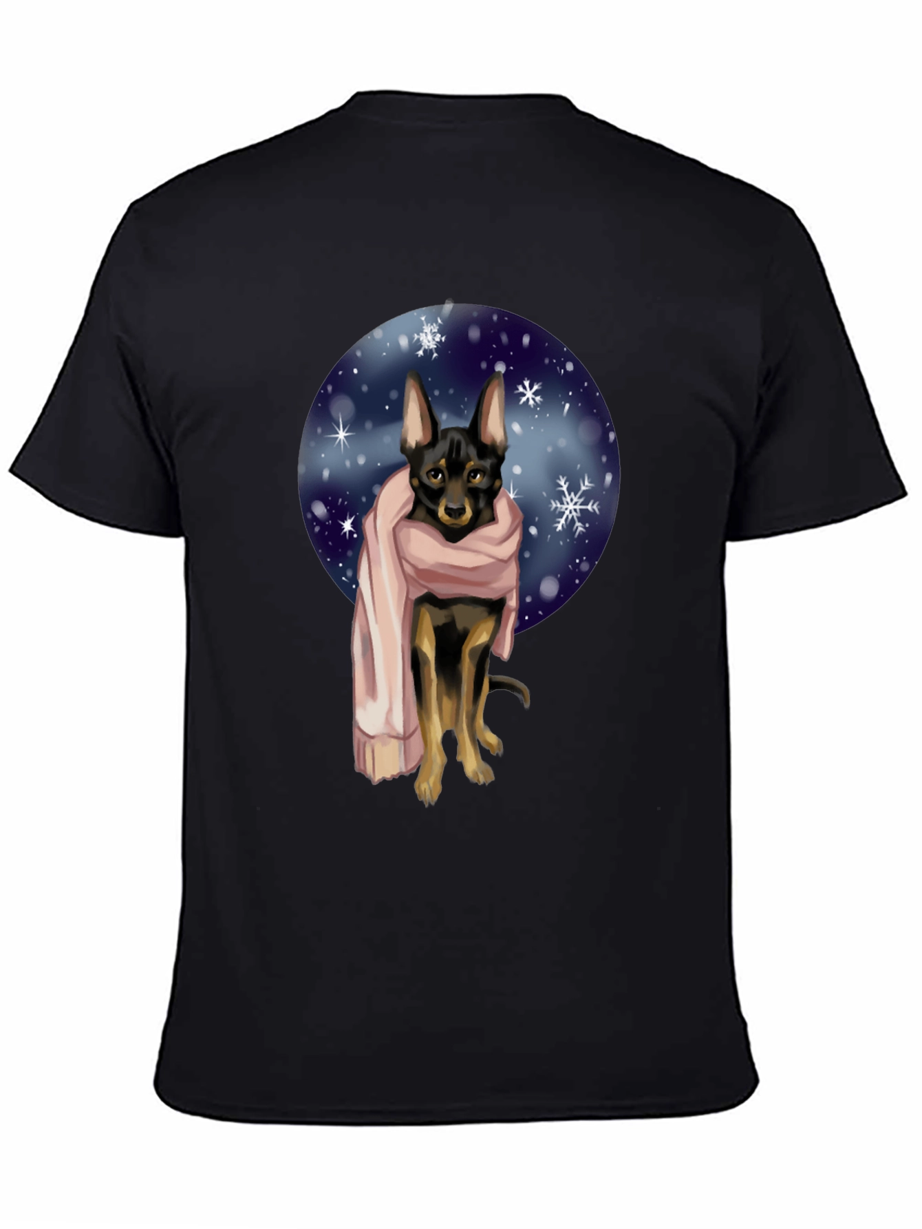 Dog in Scarf Graphic Tee - Winter Style