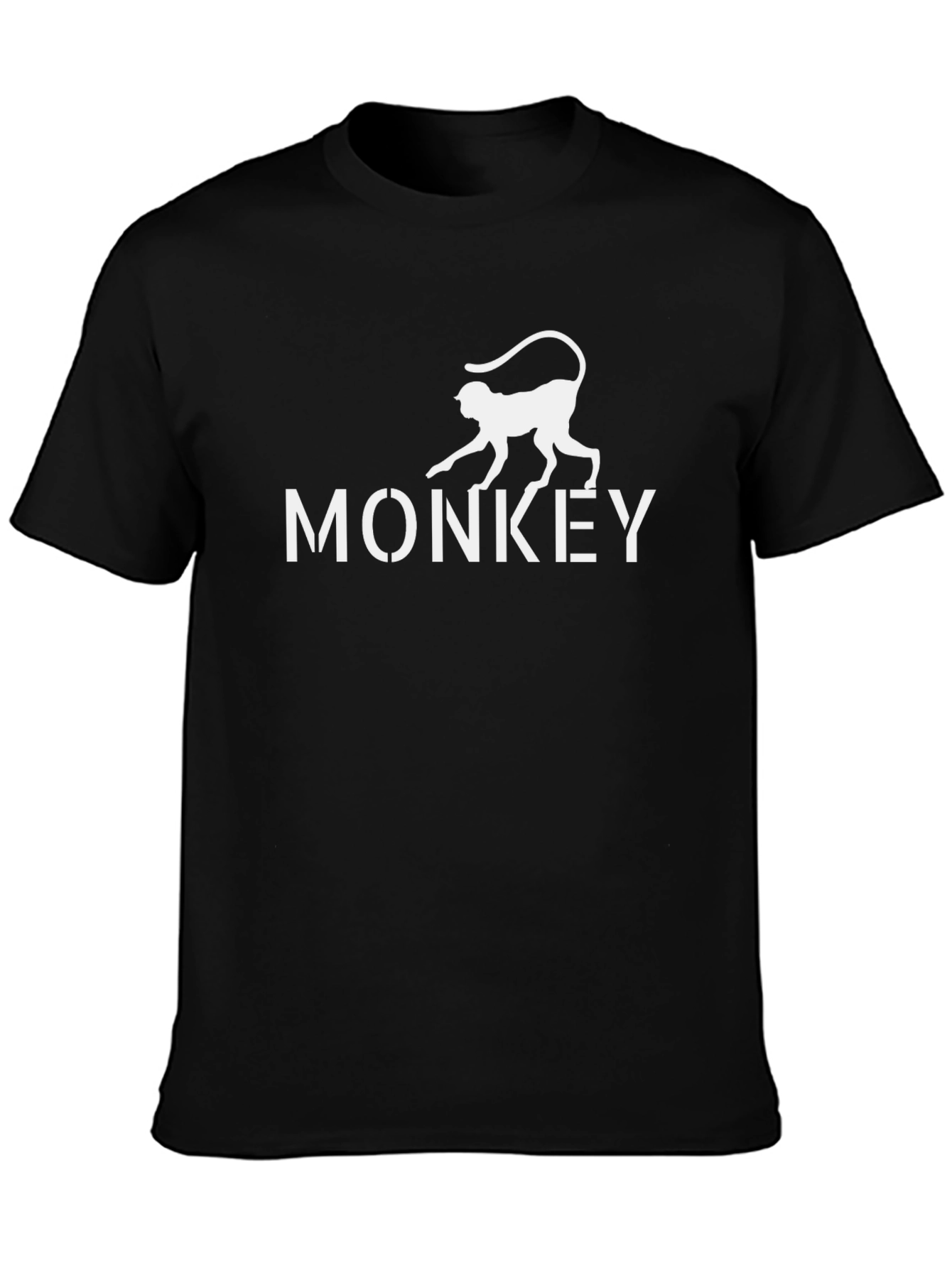 Monkey Graphic Tee - Mens Black Crewneck T-Shirt