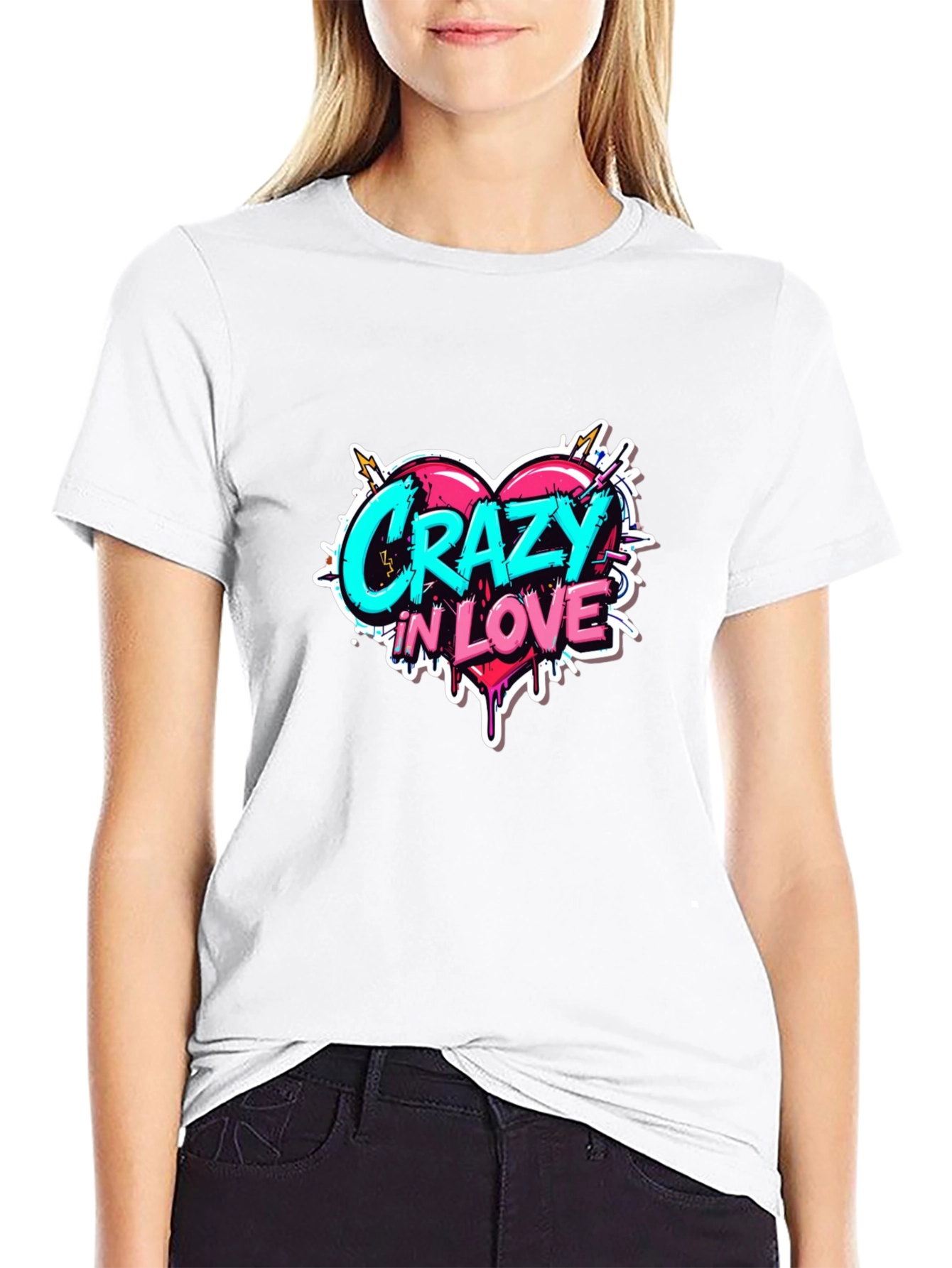 Crazy in Love Graphic Tee - Black Casual Shirt