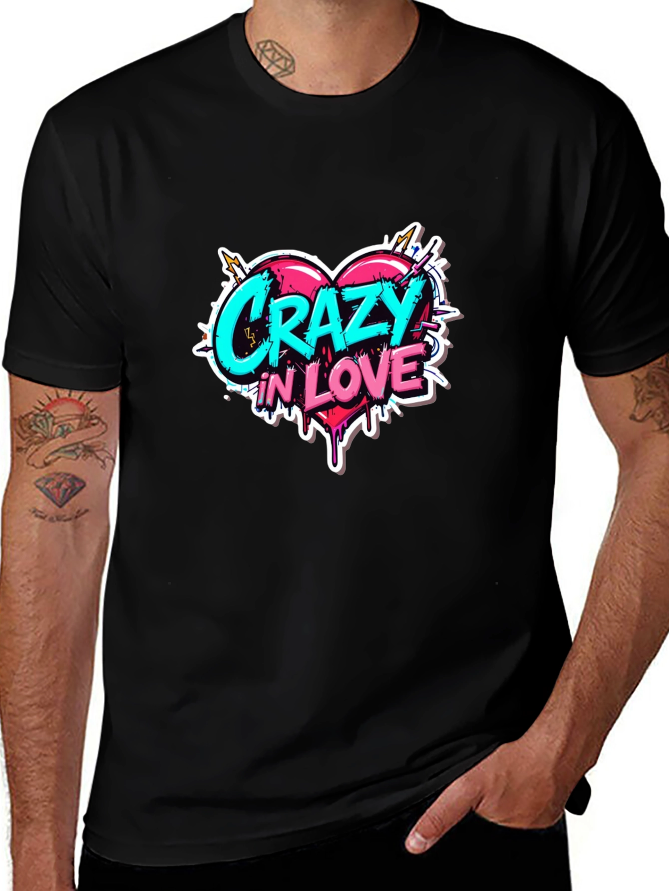 Crazy in Love Graphic Tee - Black Casual Shirt