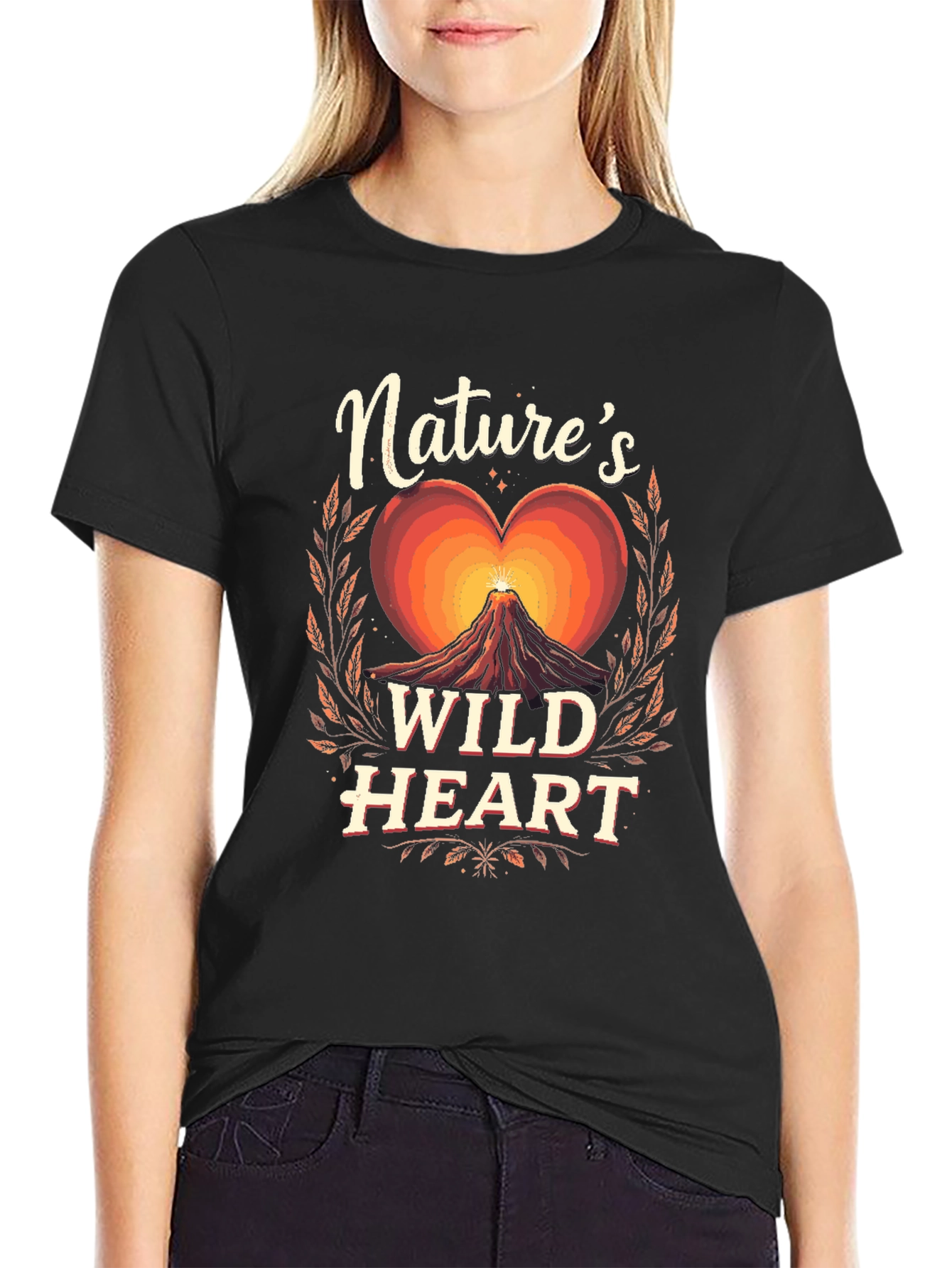 Natures Wild Heart Graphic Tee - Black