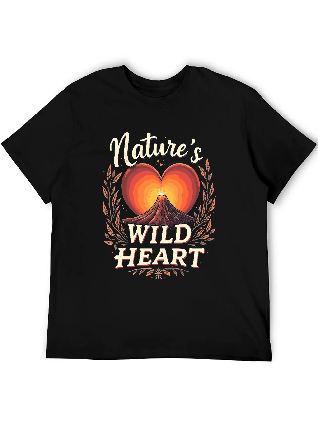 Natures Wild Heart Graphic Tee - Black