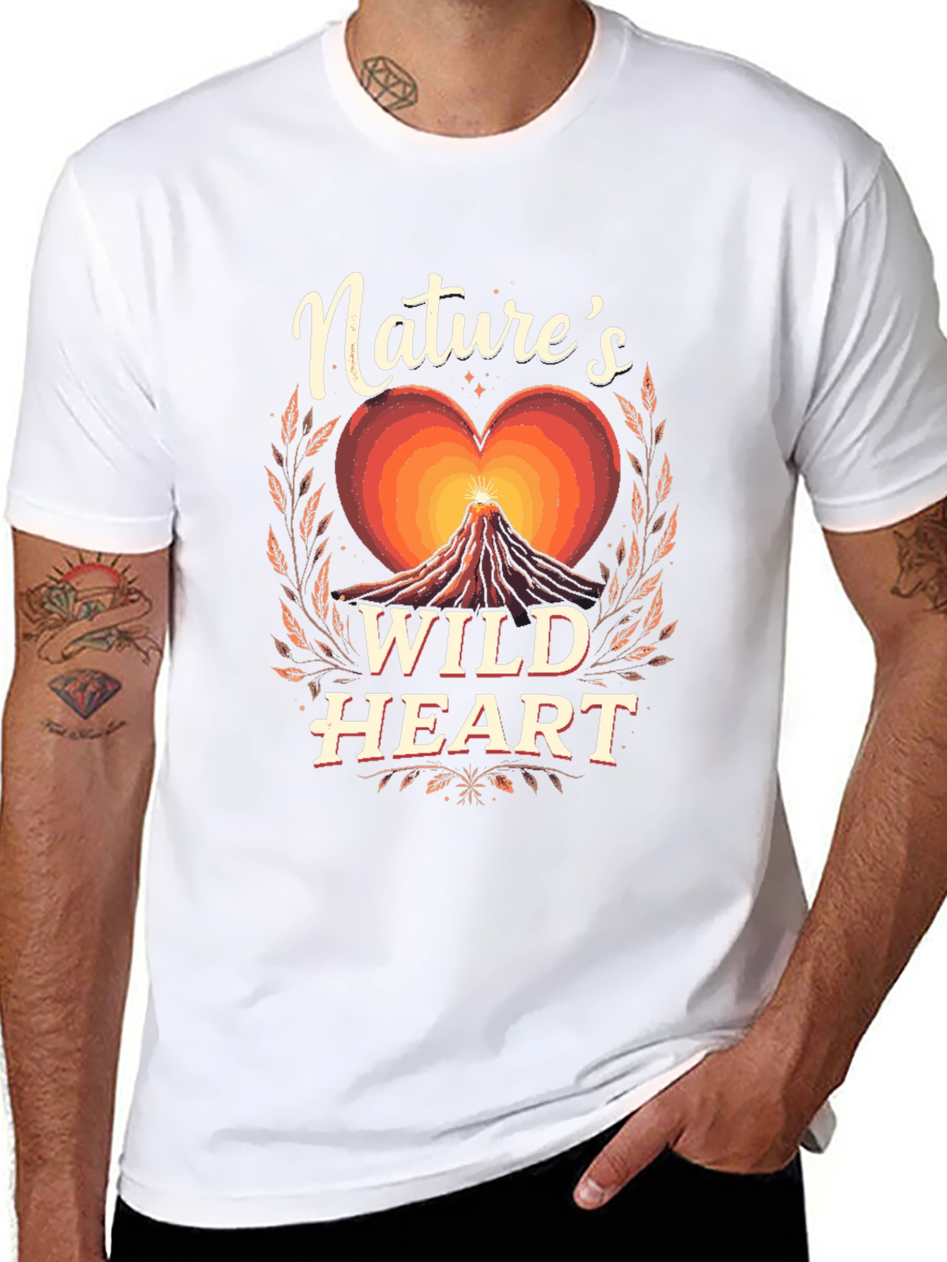 Natures Wild Heart Graphic Tee - Black
