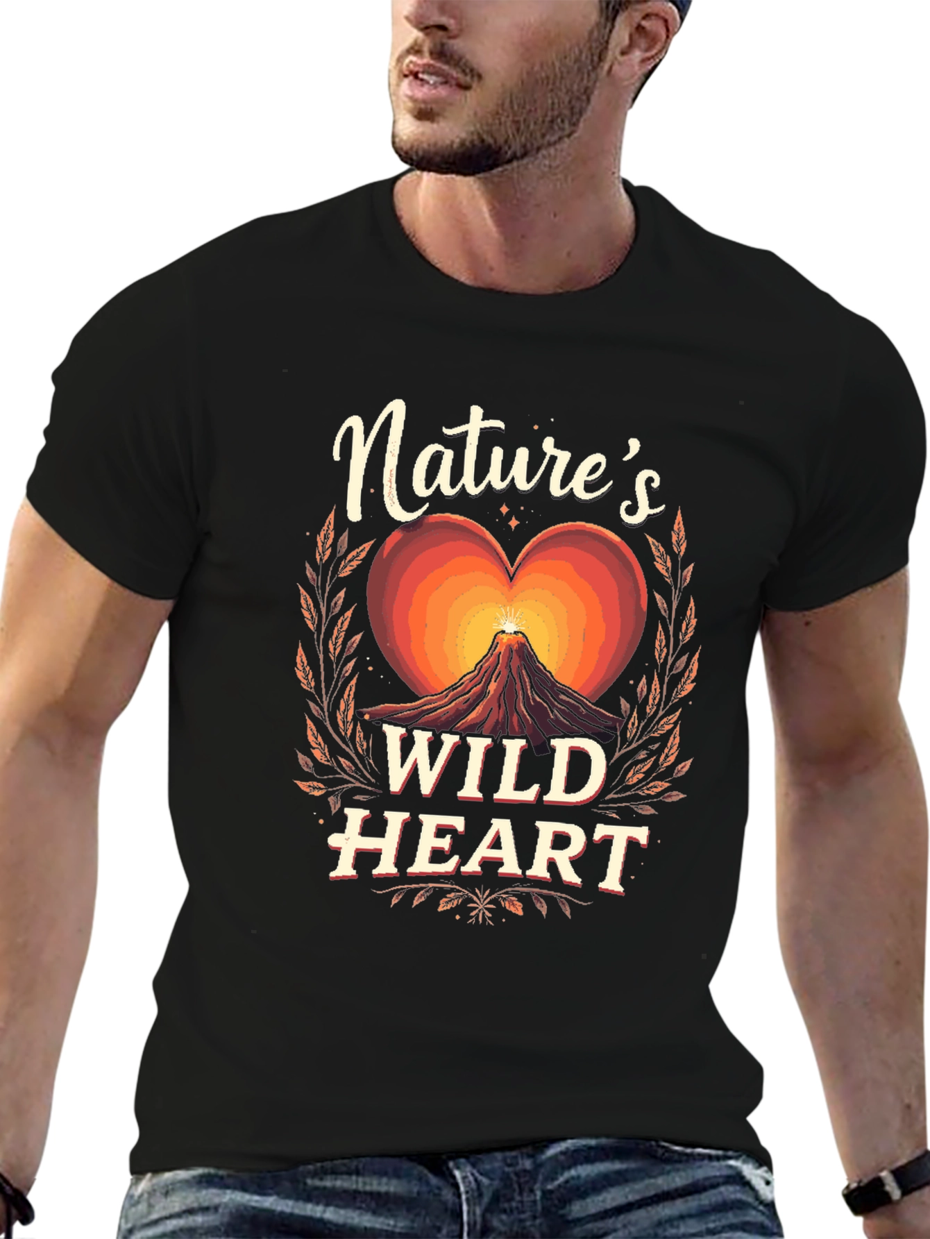 Natures Wild Heart Graphic Tee - Black