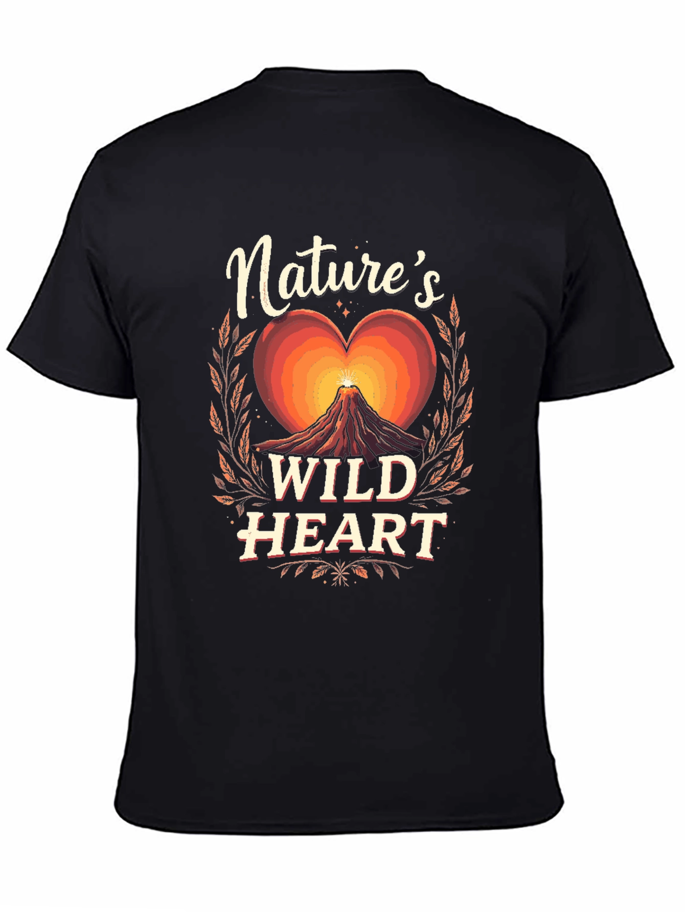 Natures Wild Heart Graphic Tee - Black