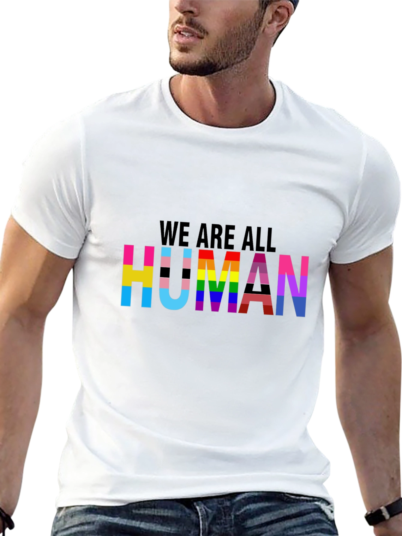 LGBTQ+ Pride We Are All Human Graphic T-Shirt