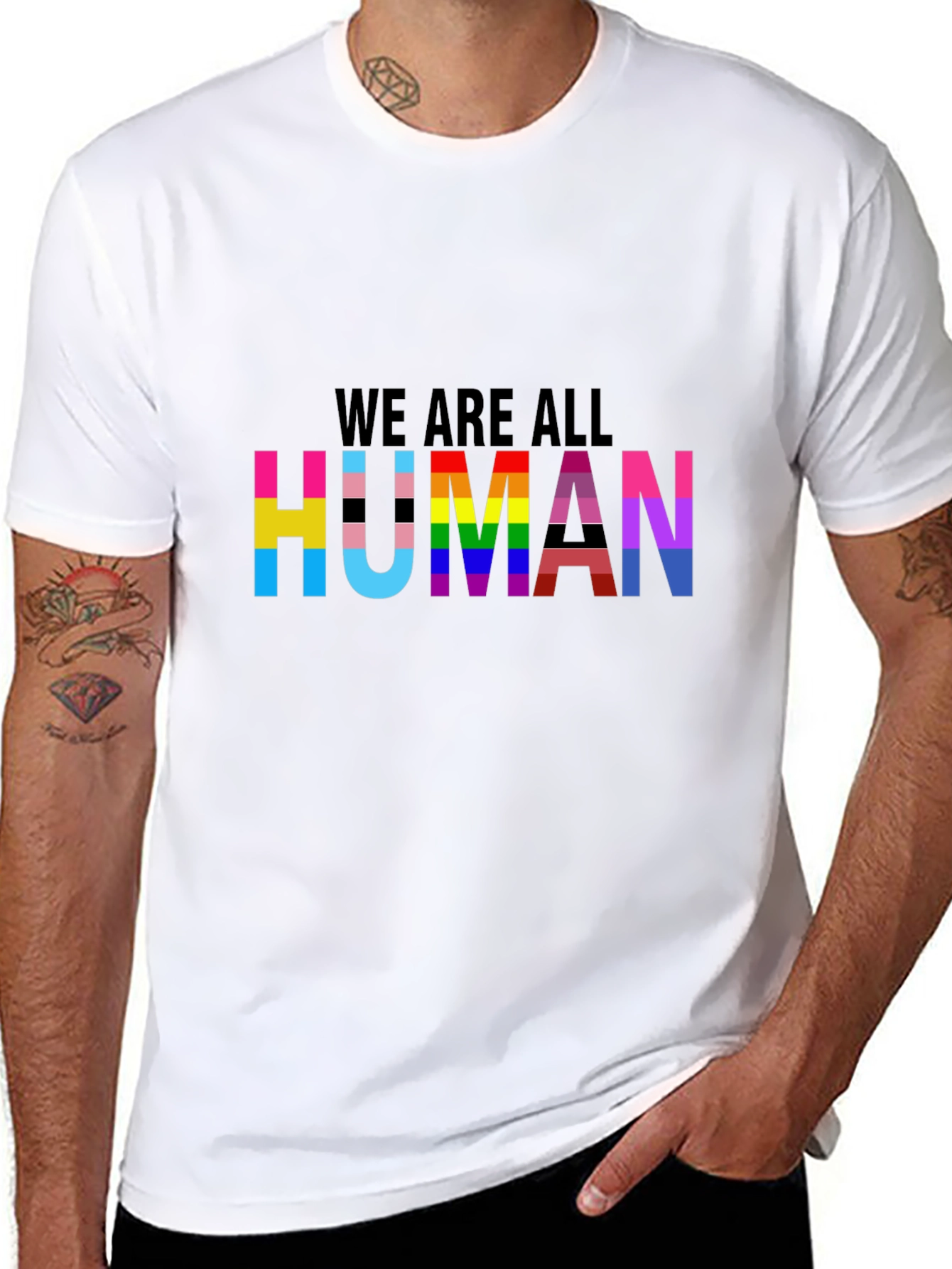 LGBTQ+ Pride We Are All Human Graphic T-Shirt