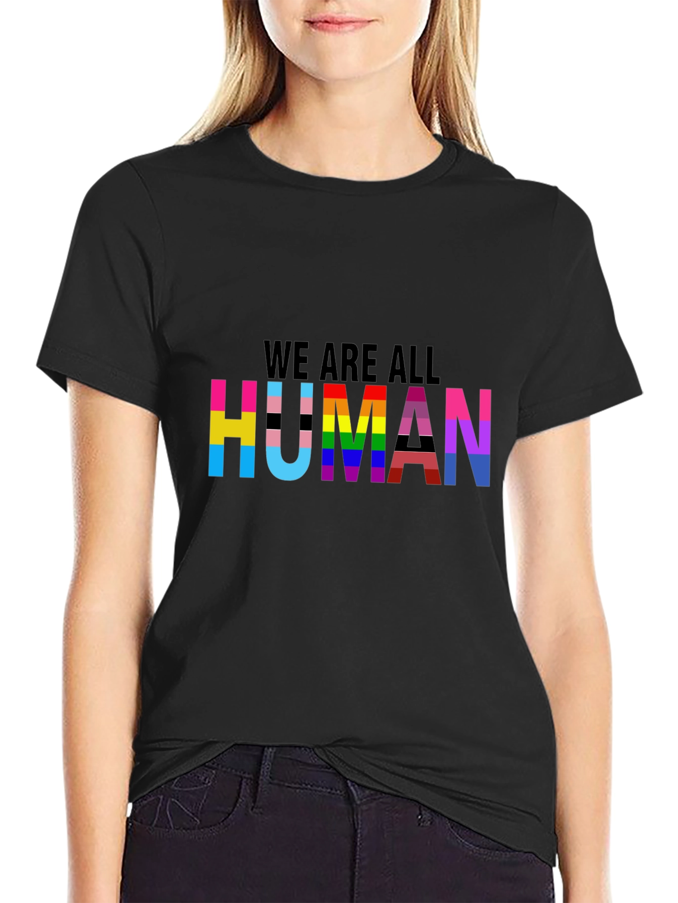 LGBTQ+ Pride We Are All Human Graphic T-Shirt