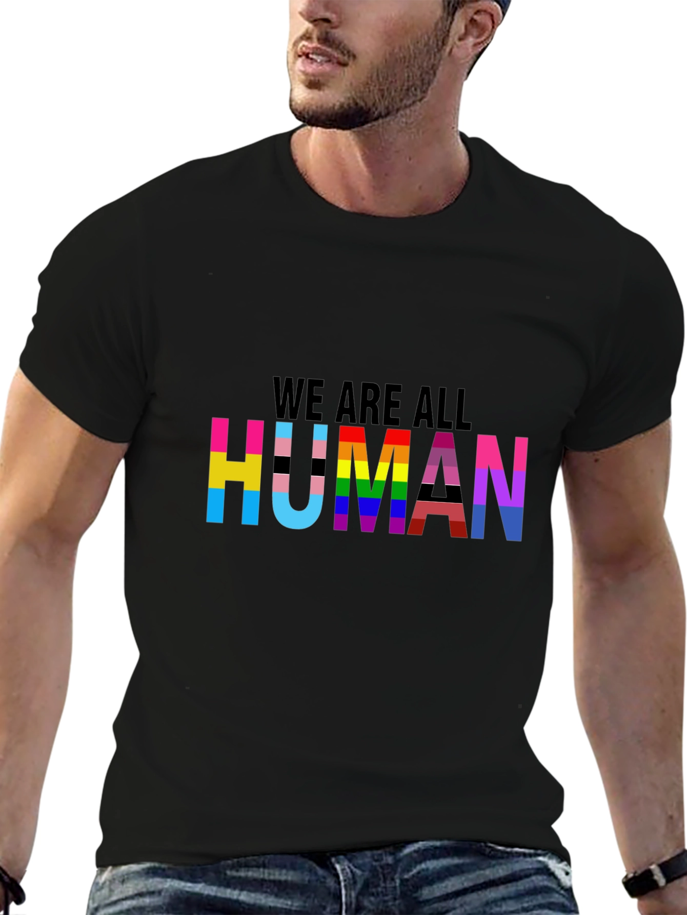 LGBTQ+ Pride We Are All Human Graphic T-Shirt