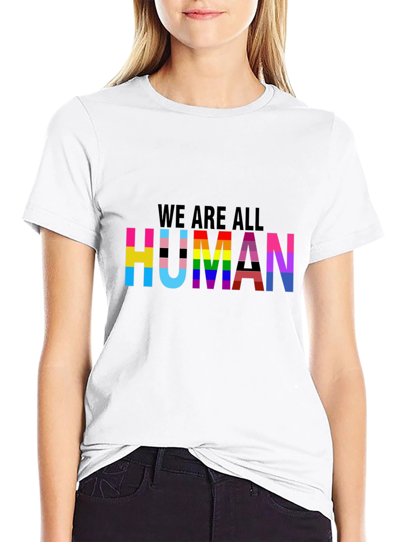 LGBTQ+ Pride We Are All Human Graphic T-Shirt