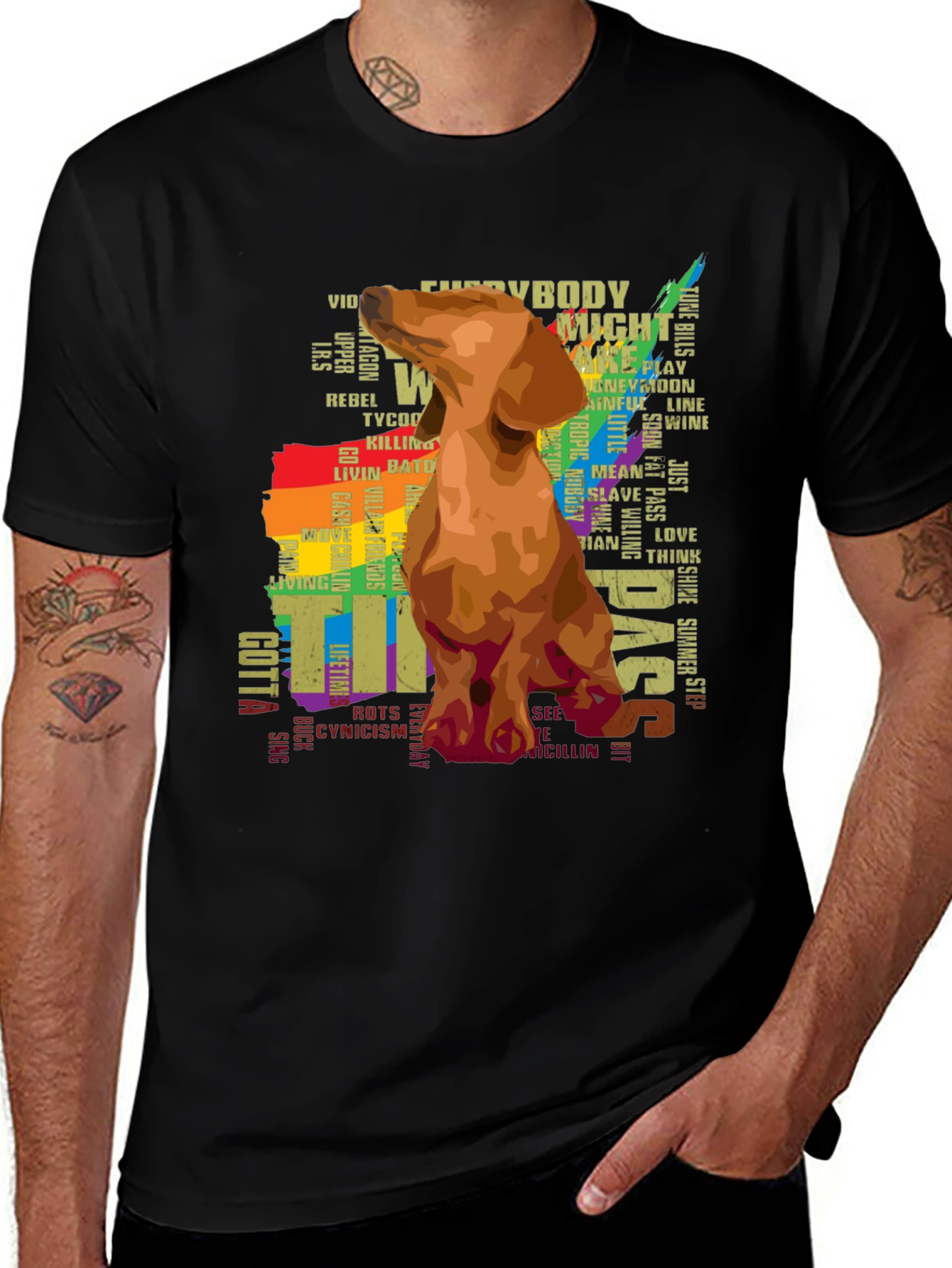 Dachshund Word Art Graphic T-Shirt