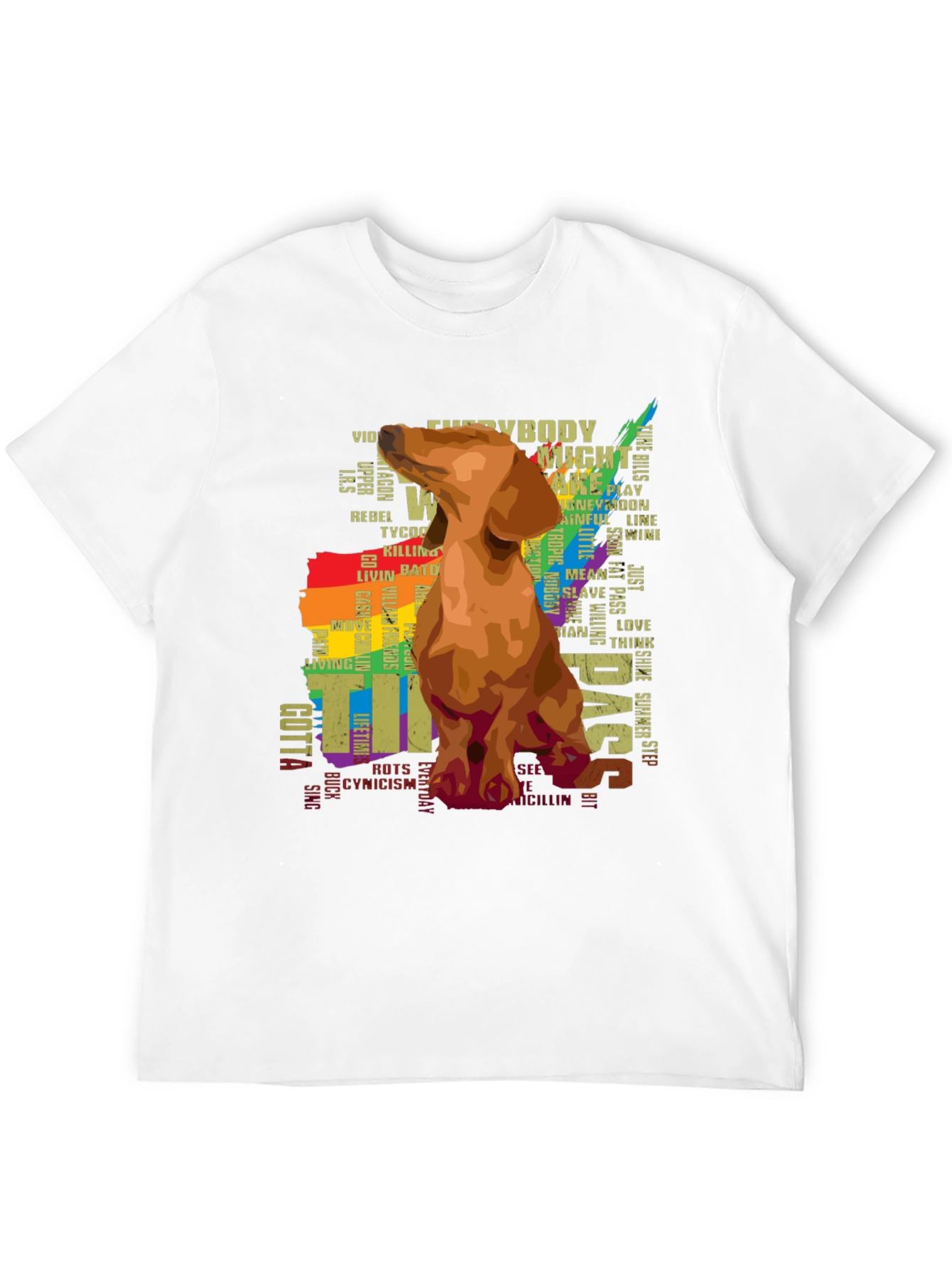 Dachshund Word Art Graphic T-Shirt