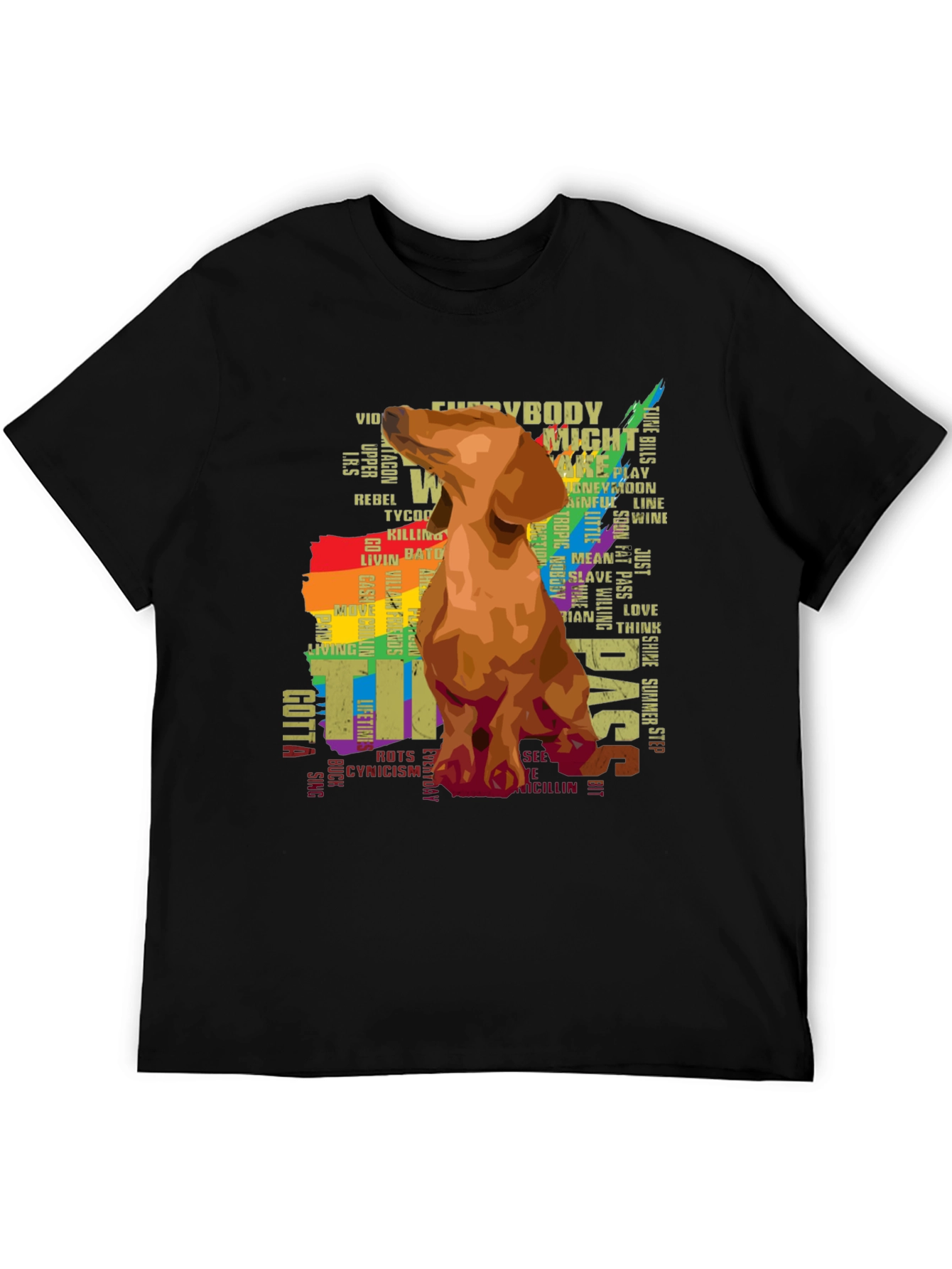 Dachshund Word Art Graphic T-Shirt