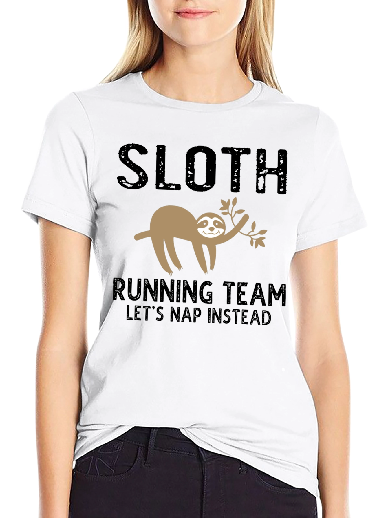 Sloth Running Team T-Shirt - Lets Nap Instead