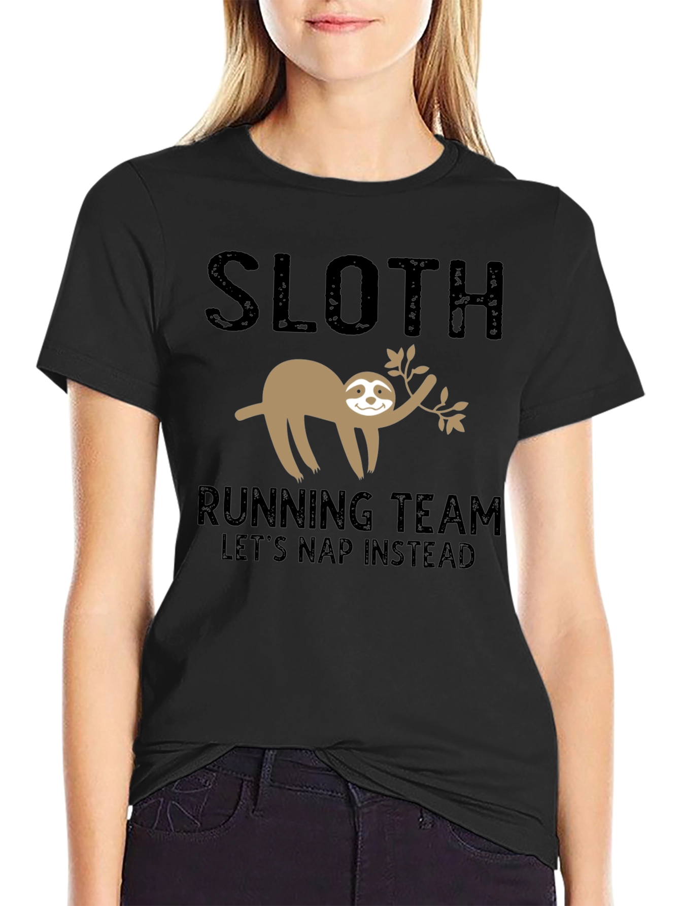 Sloth Running Team T-Shirt - Lets Nap Instead