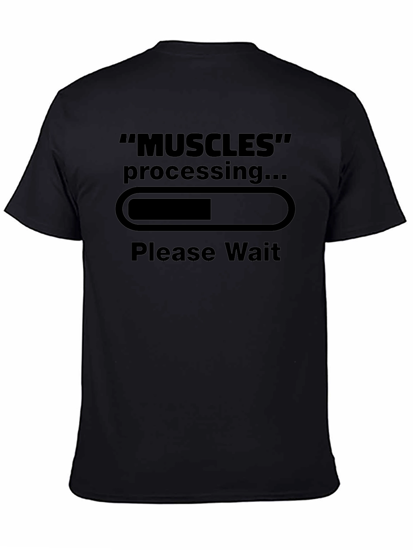 Muscles Processing Graphic Print Black T-Shirt