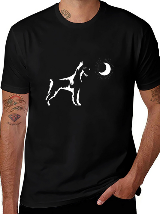 Dog Howling at Moon Graphic T-Shirt