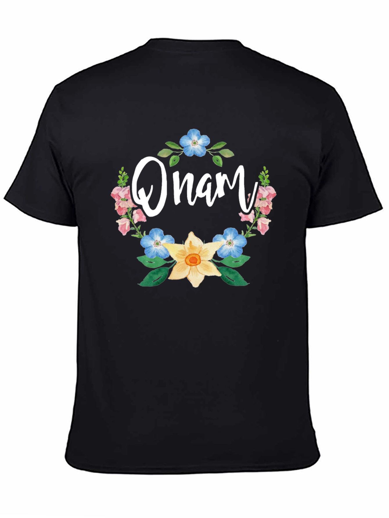 Floral Onam T-Shirt - Festive Celebration Style