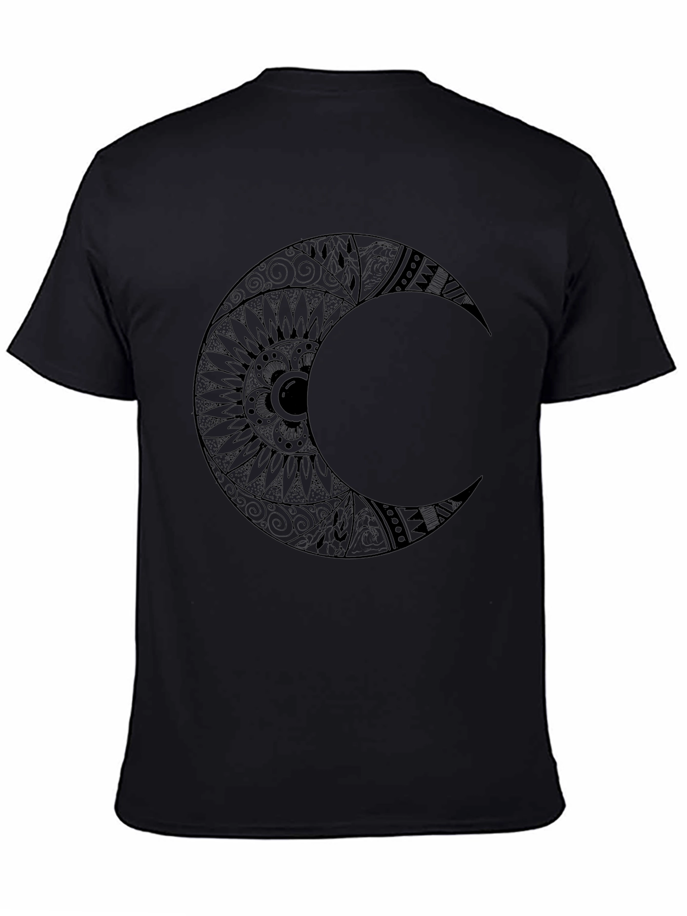 Mystic Moon Graphic Tee - Black Cotton Comfort