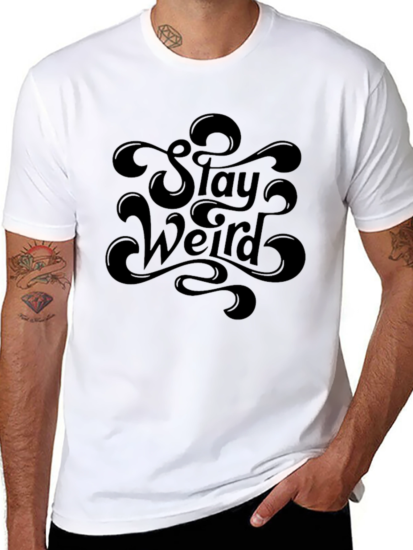 Stay Weird Graphic Tee - Black T-Shirt