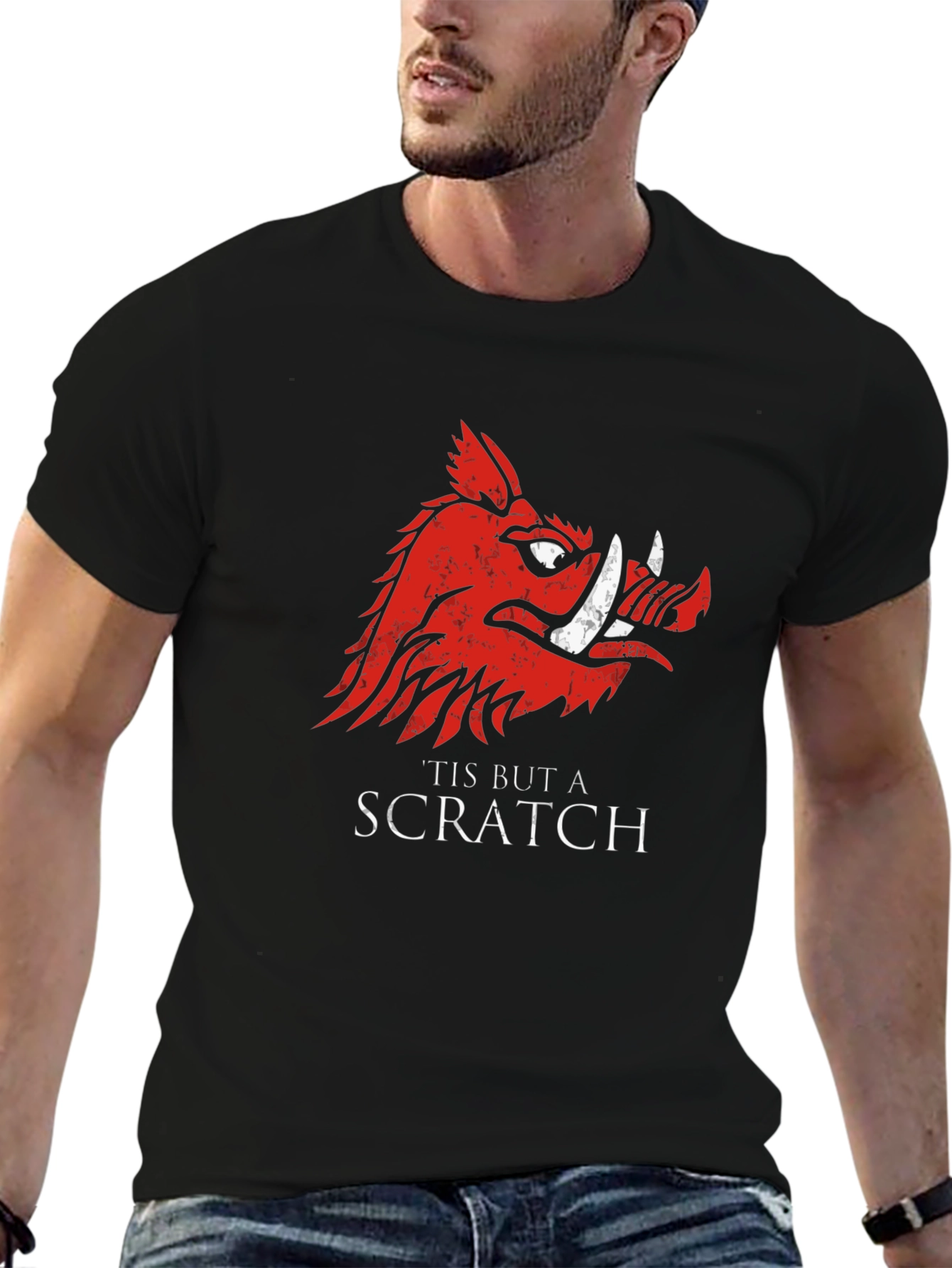 Tis But A Scratch T-Shirt - Black