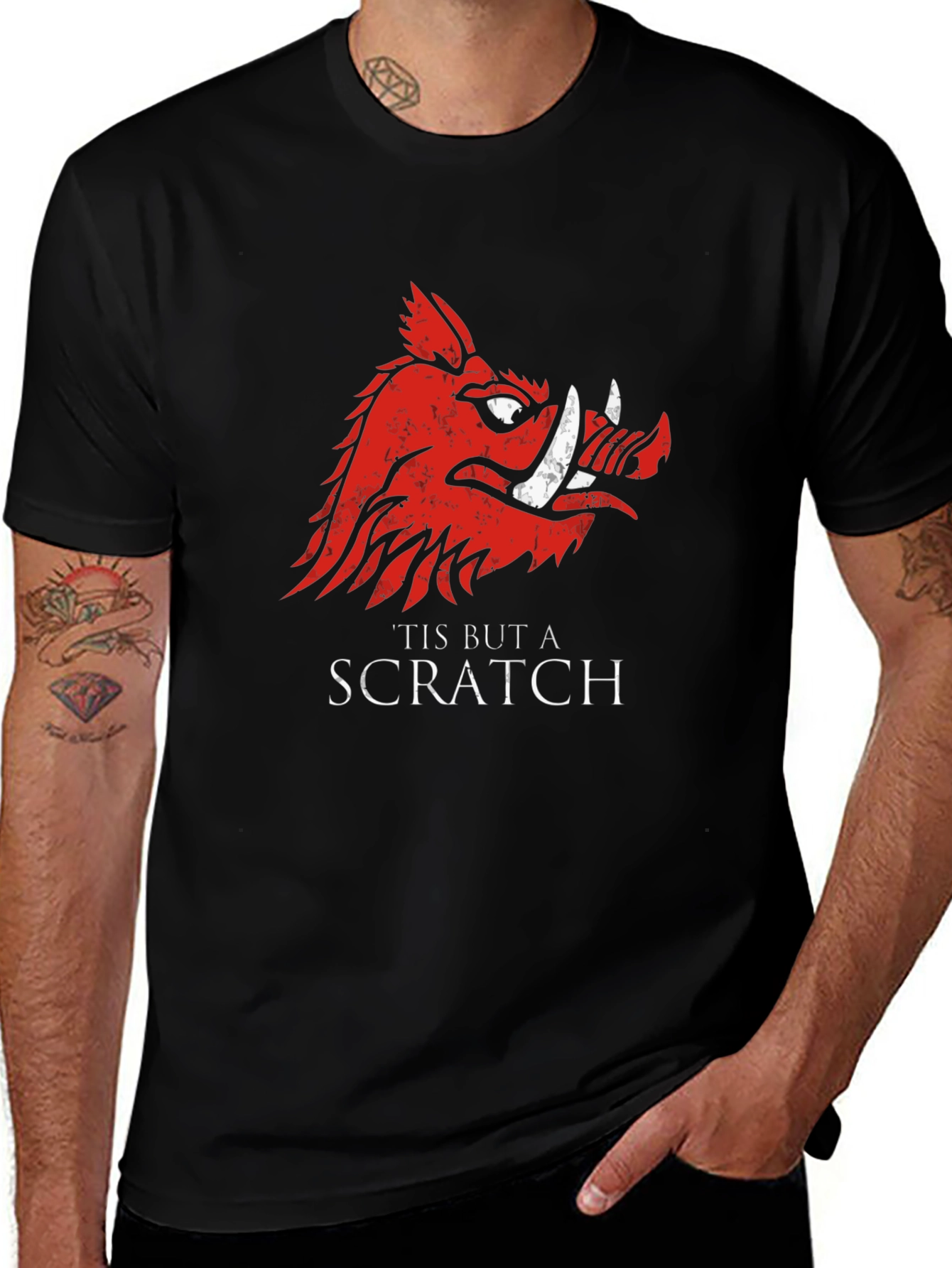 Tis But A Scratch T-Shirt - Black