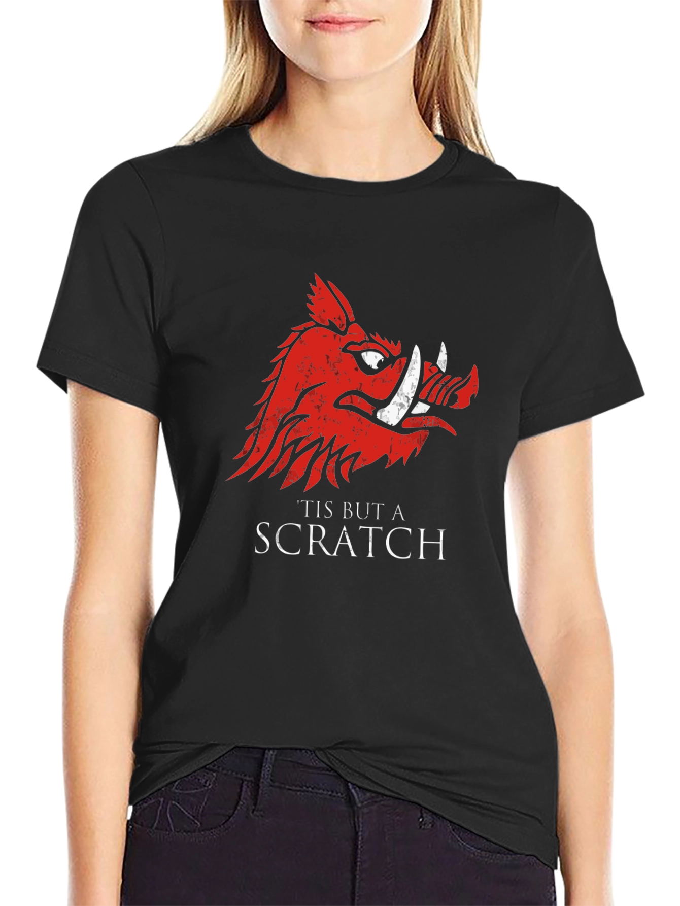 Tis But A Scratch T-Shirt - Black
