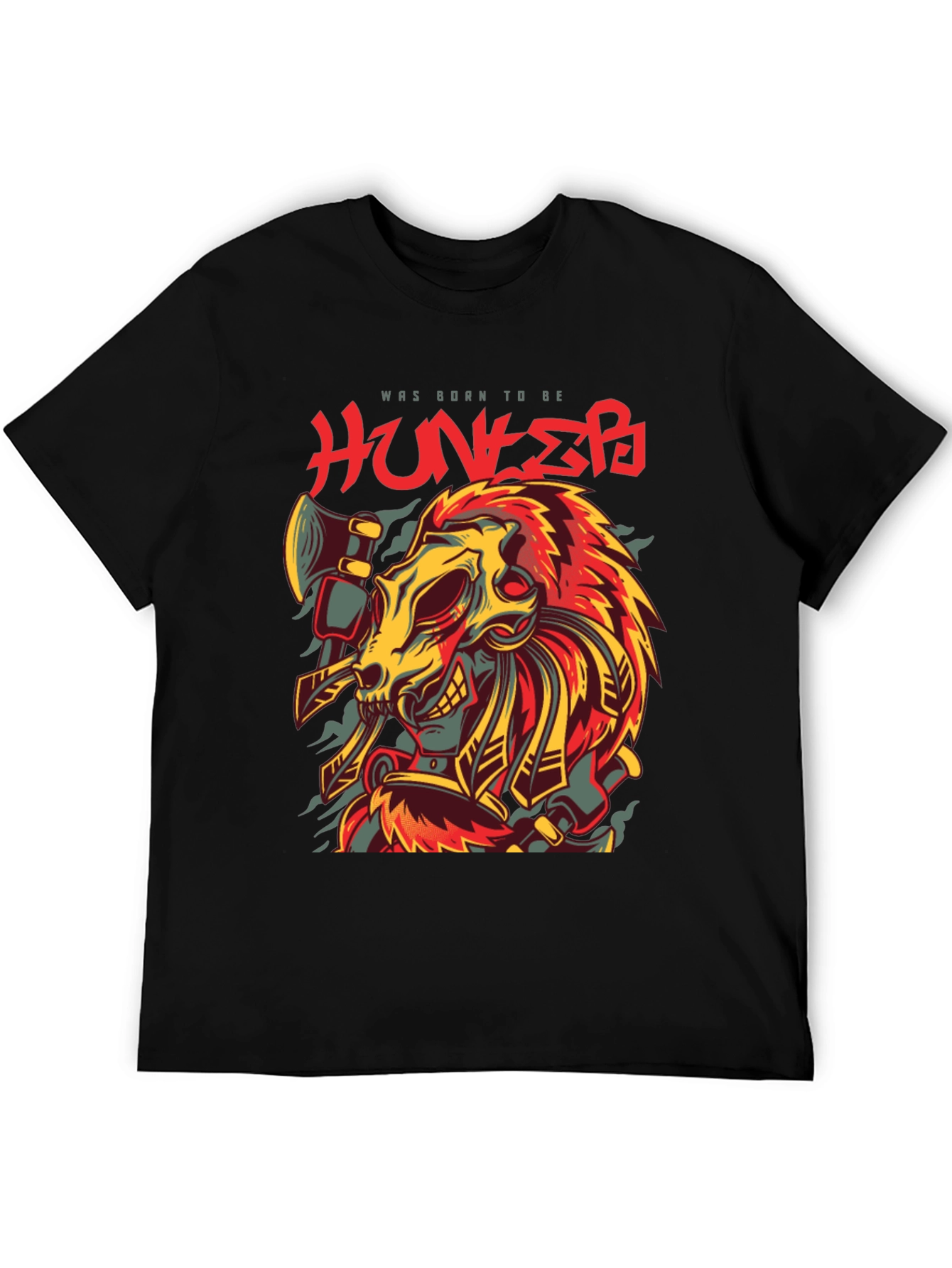 Born Hunter Graphic Tee - Unique Skull Design