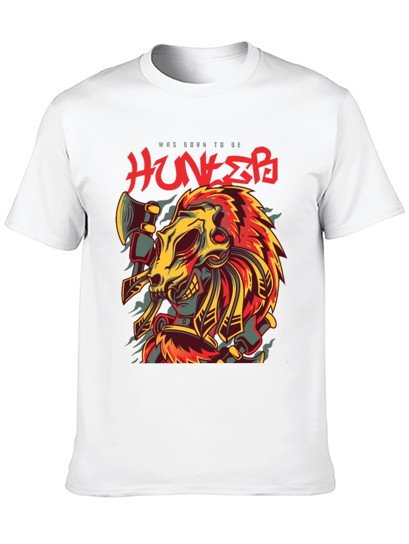 Born Hunter Graphic Tee - Unique Skull Design
