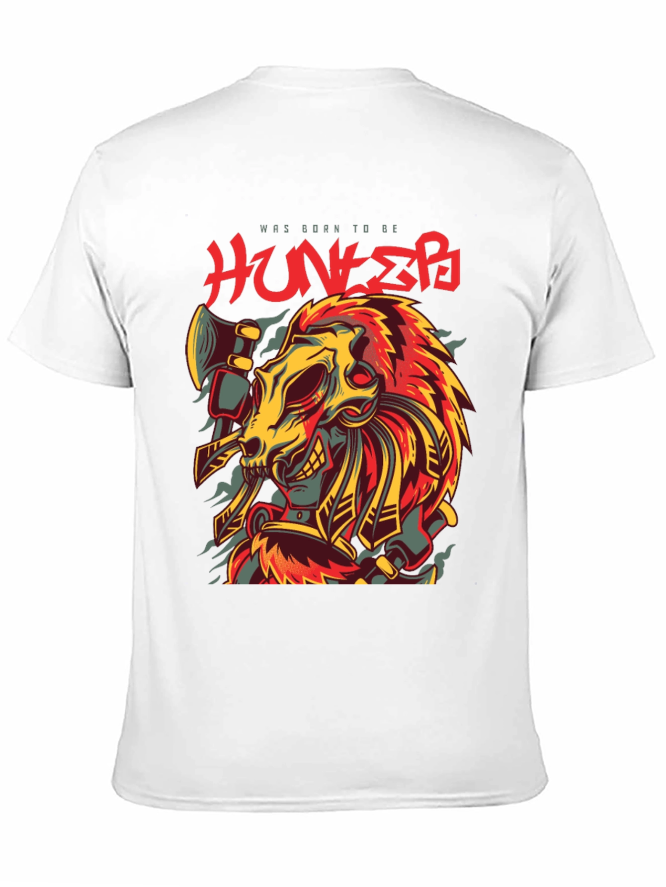 Born Hunter Graphic Tee - Unique Skull Design