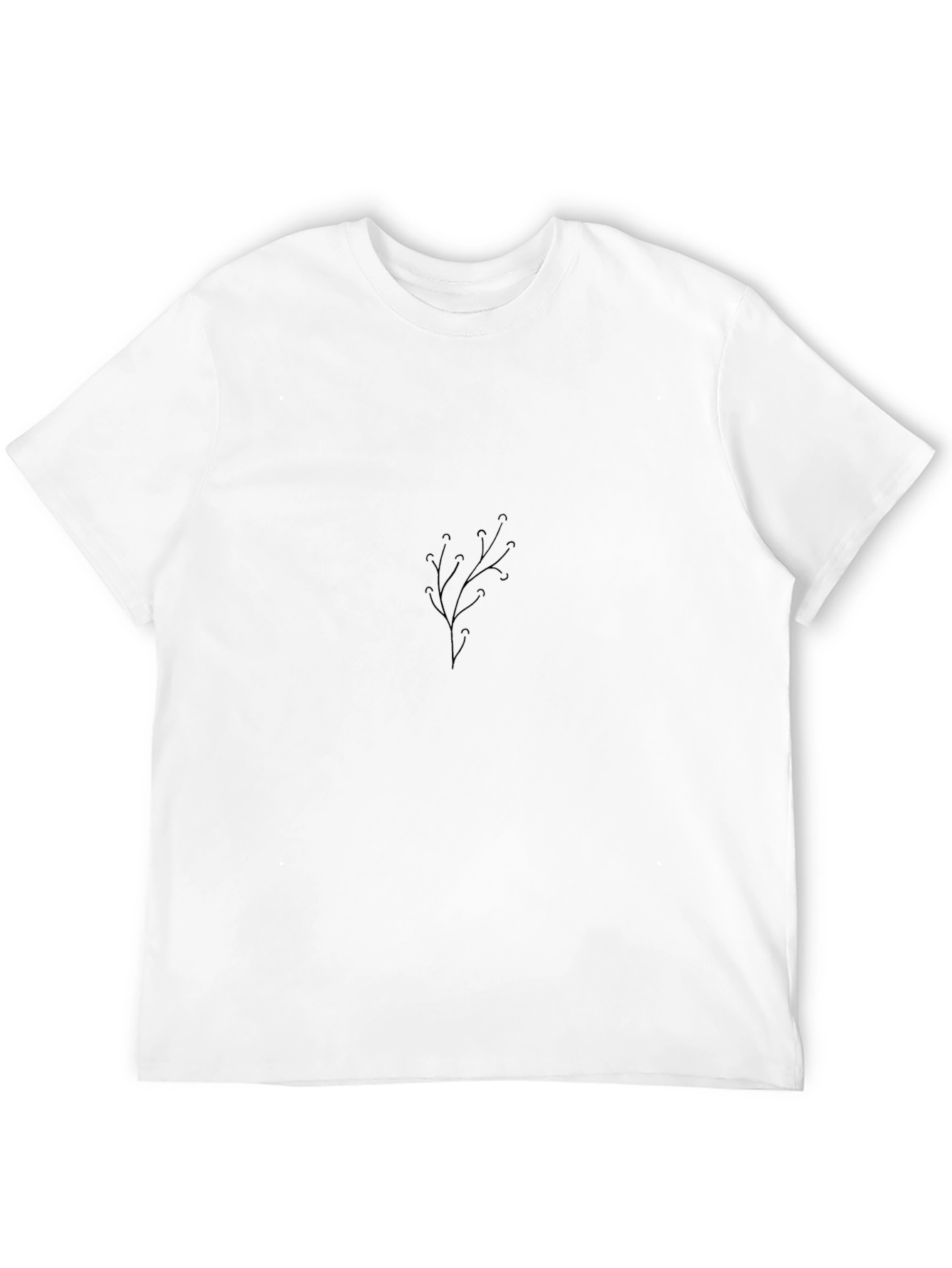 Minimalist Plant Graphic Tee - Black