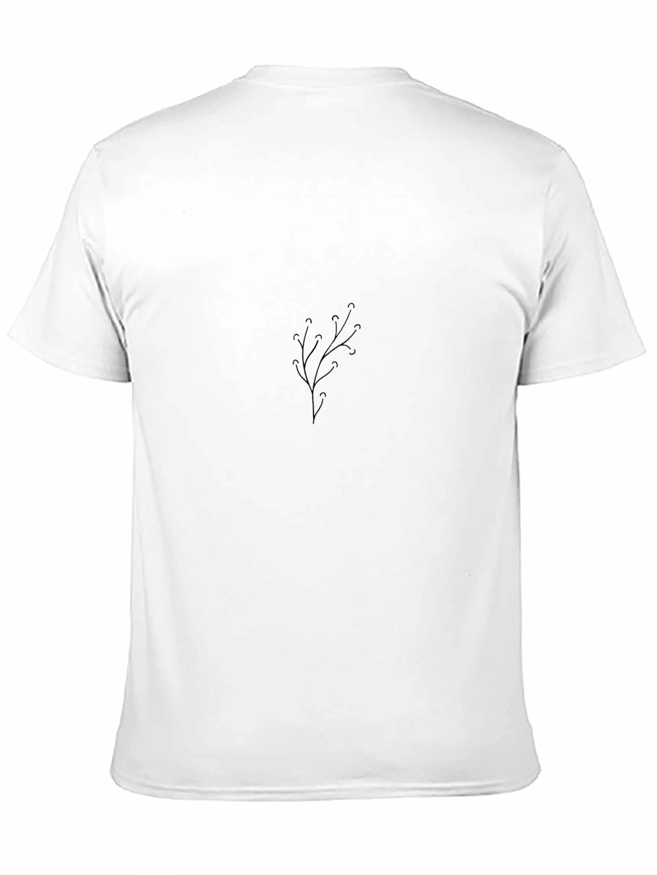 Minimalist Plant Graphic Tee - Black