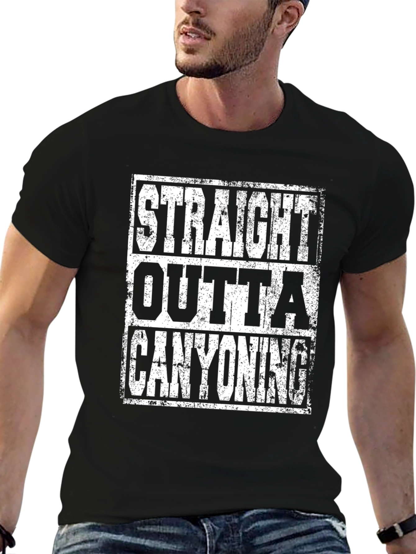 Straight Outta Canyoning Black T-Shirt