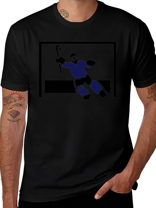 Hockey Goalie Graphic Tee - Black