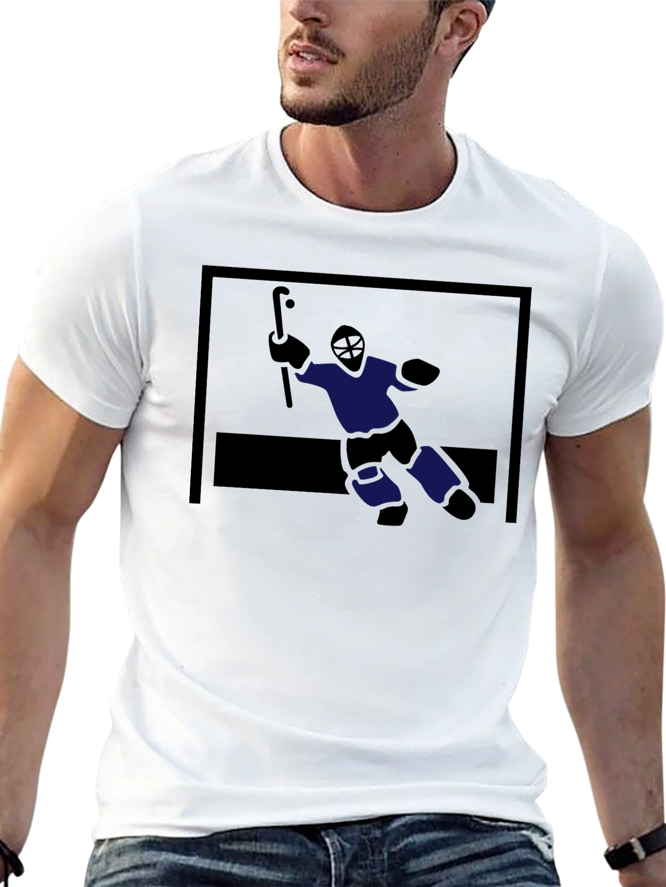 Hockey Goalie Graphic Tee - Black