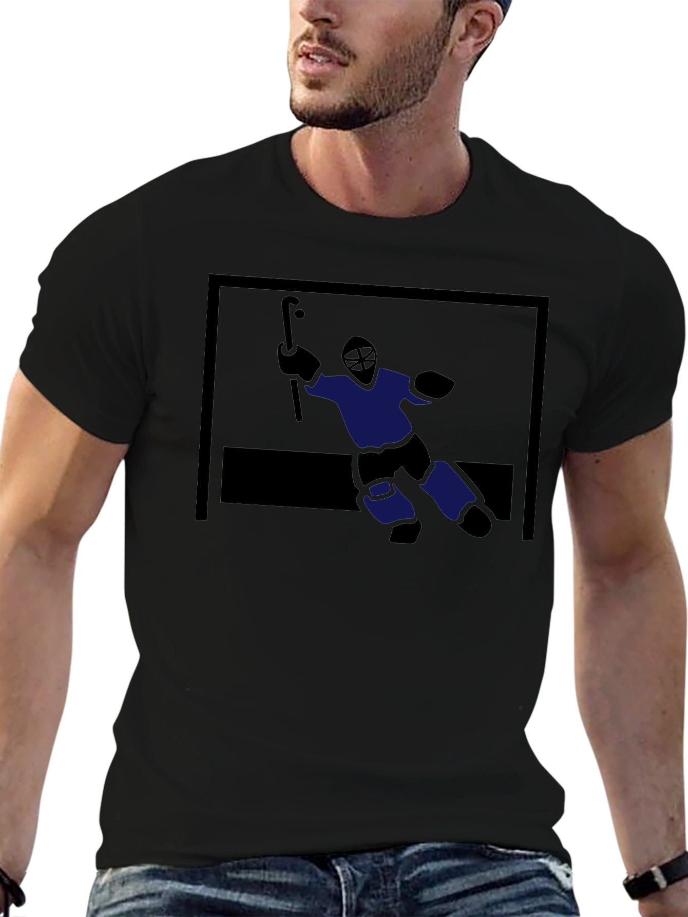 Hockey Goalie Graphic Tee - Black