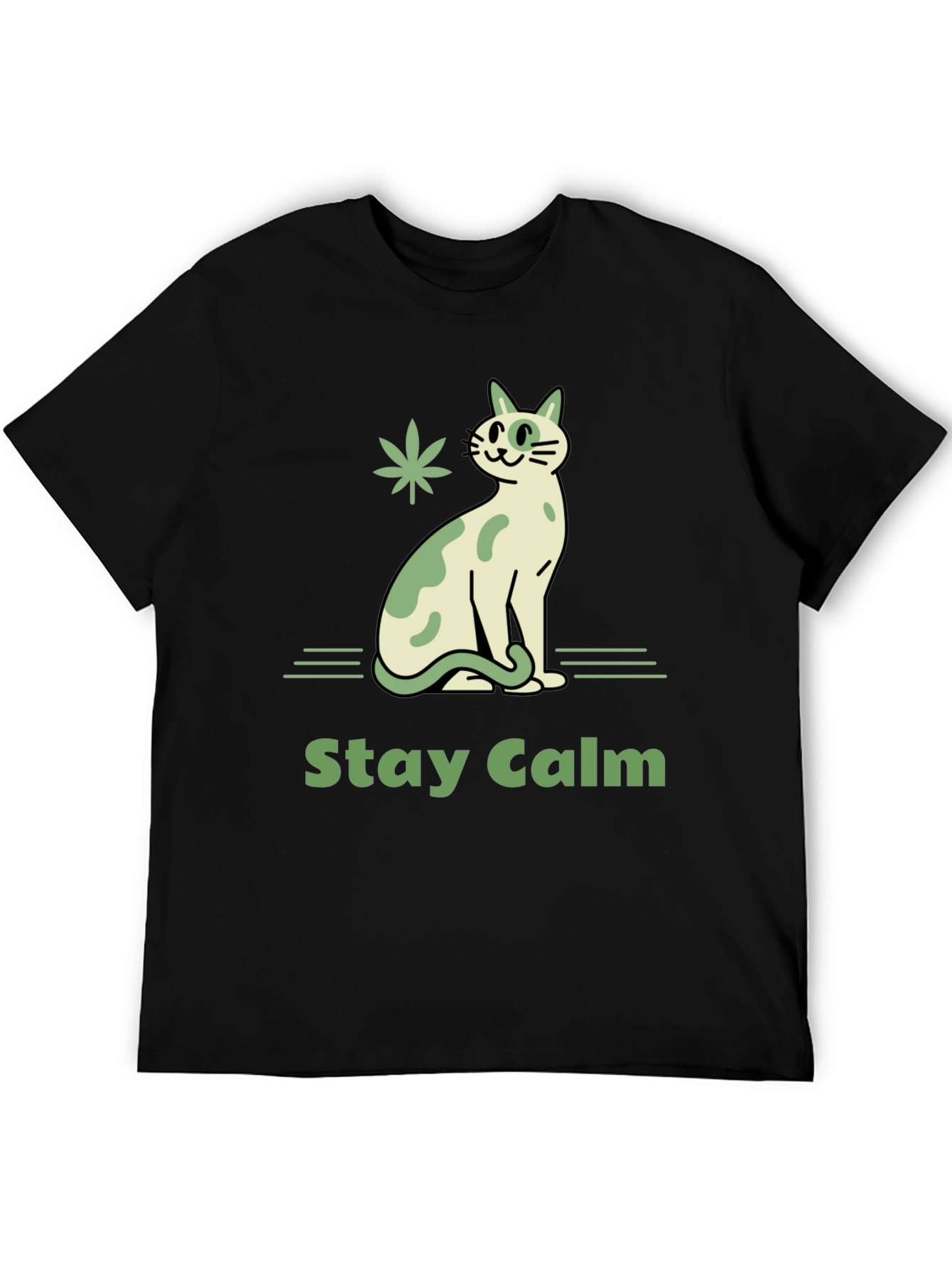 Stay Calm Cat Graphic T-Shirt