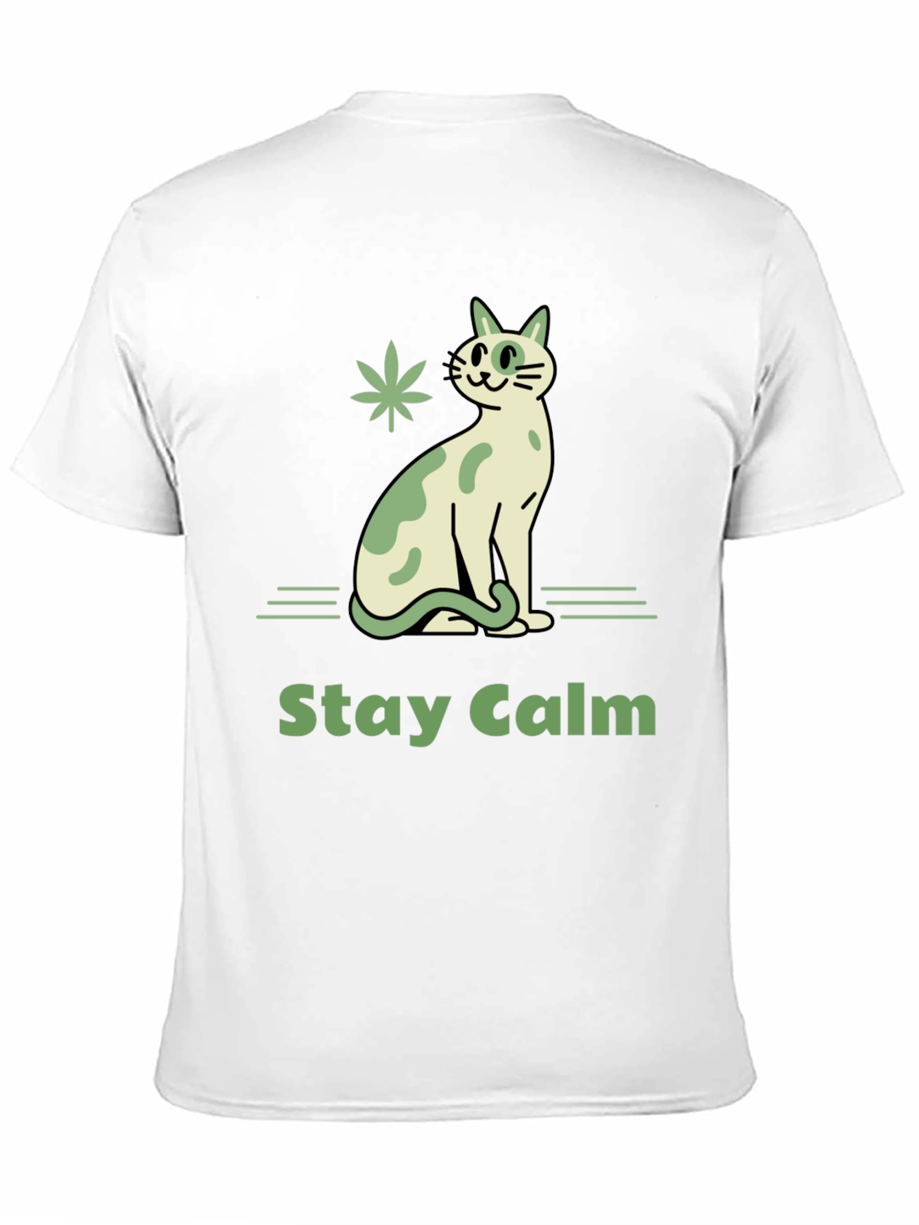 Stay Calm Cat Graphic T-Shirt