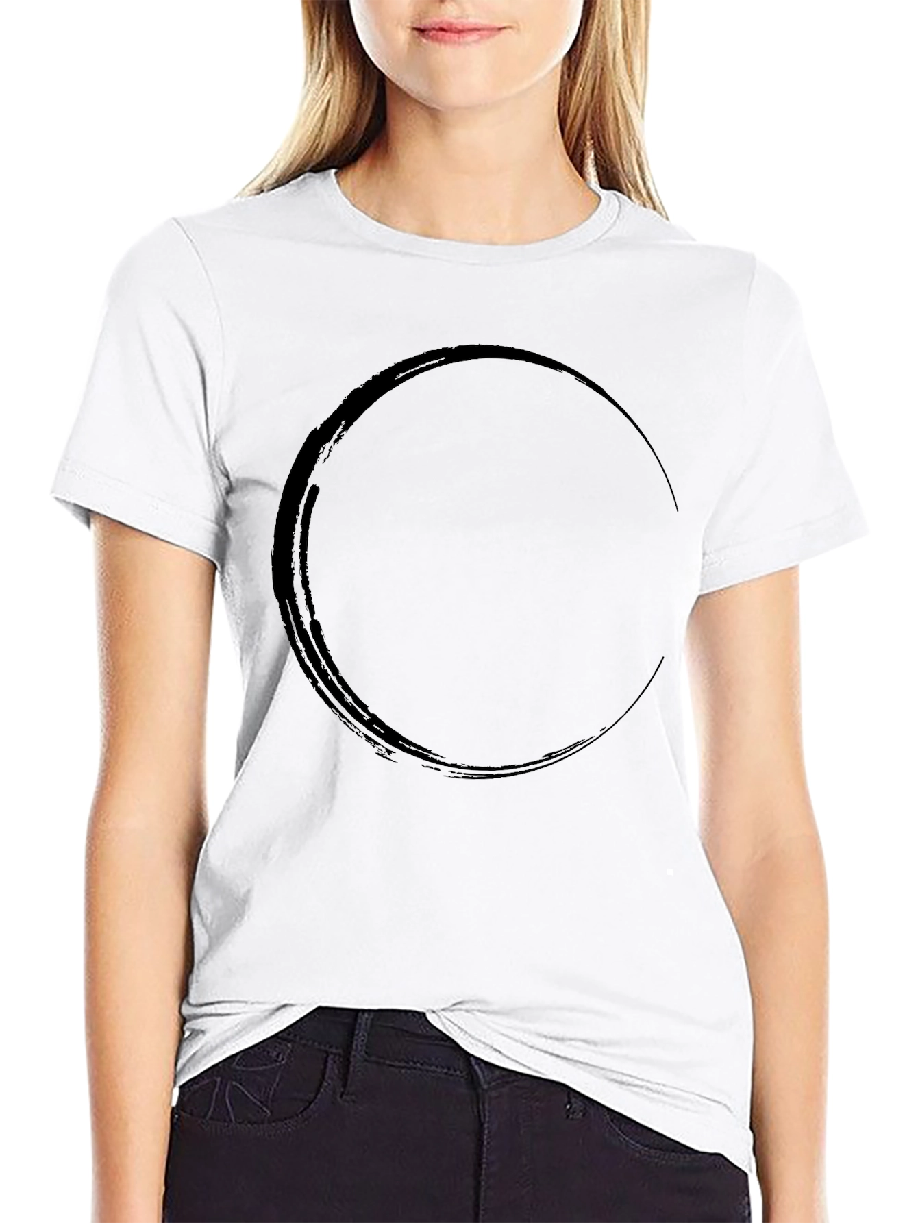 Modern Black T-Shirt with Circle Graphic