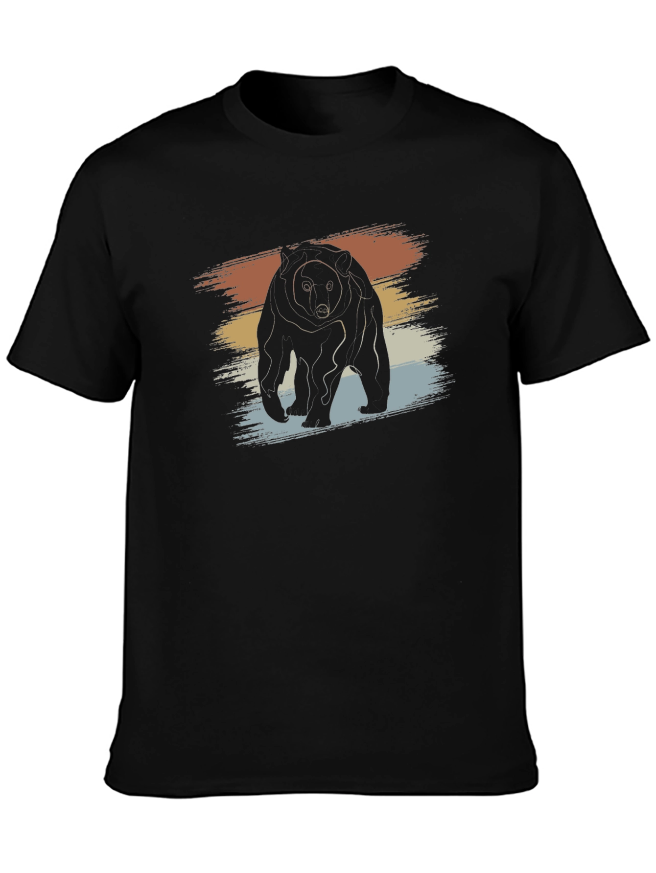 Retro Bear Graphic Tee - Black