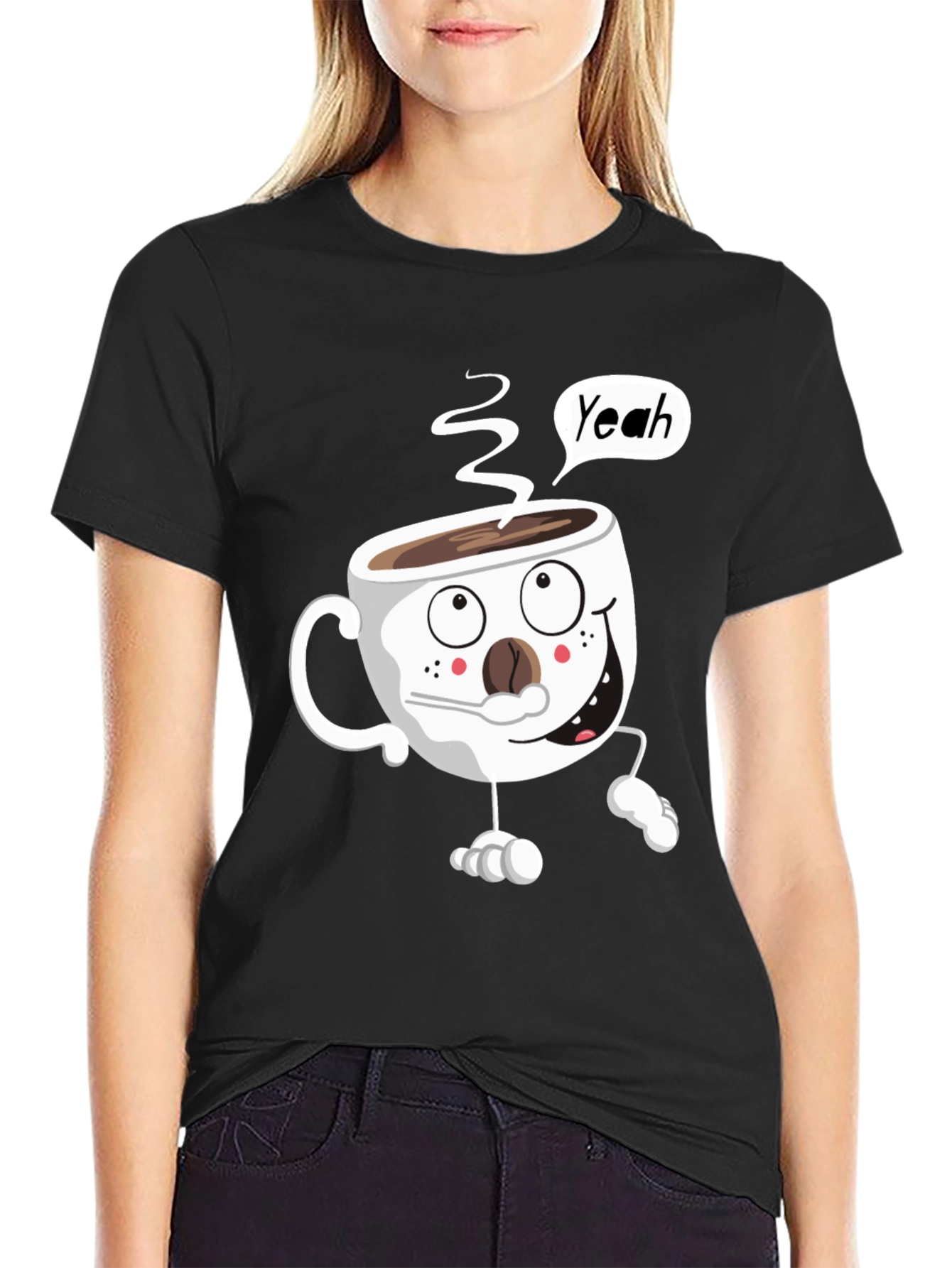 Funny Coffee Cup Cartoon T-Shirt