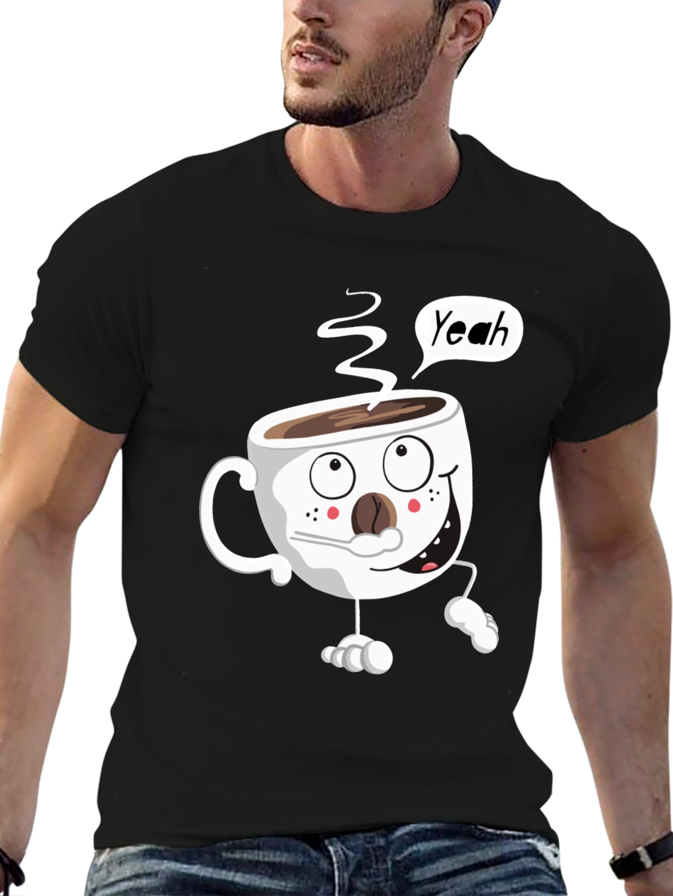 Funny Coffee Cup Cartoon T-Shirt