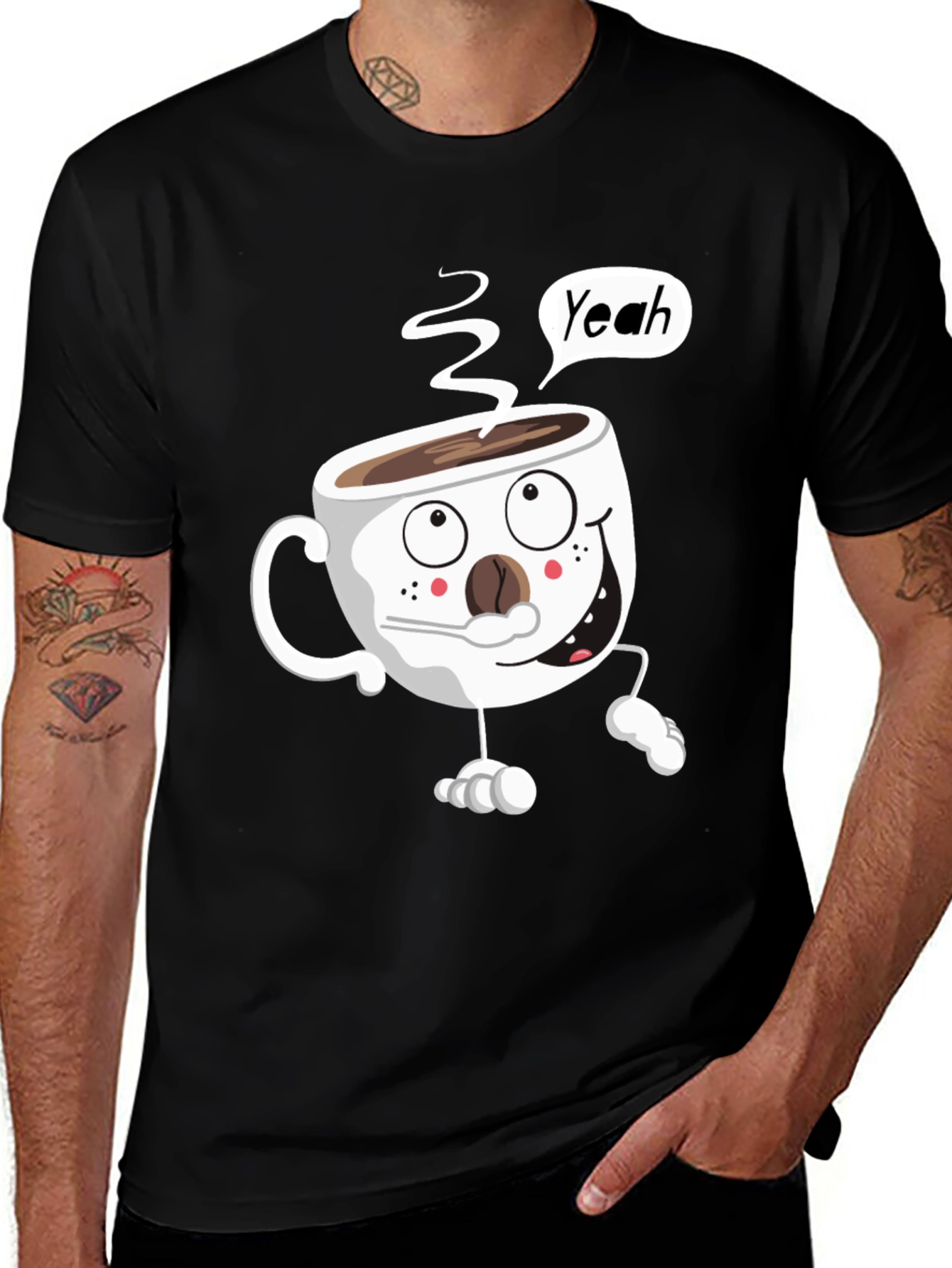 Funny Coffee Cup Cartoon T-Shirt