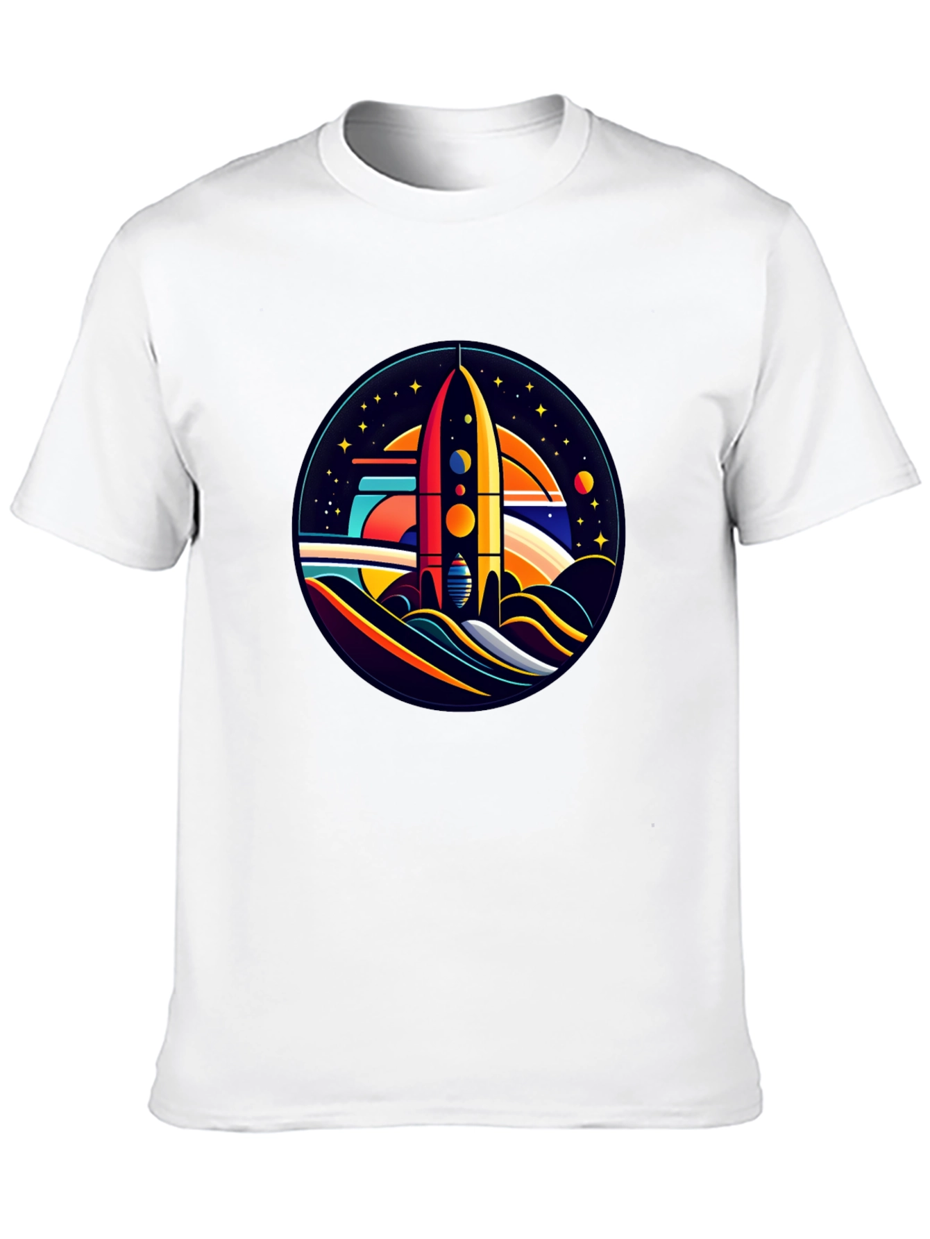Retro Rocket Launch T-Shirt - Graphic Space Tee