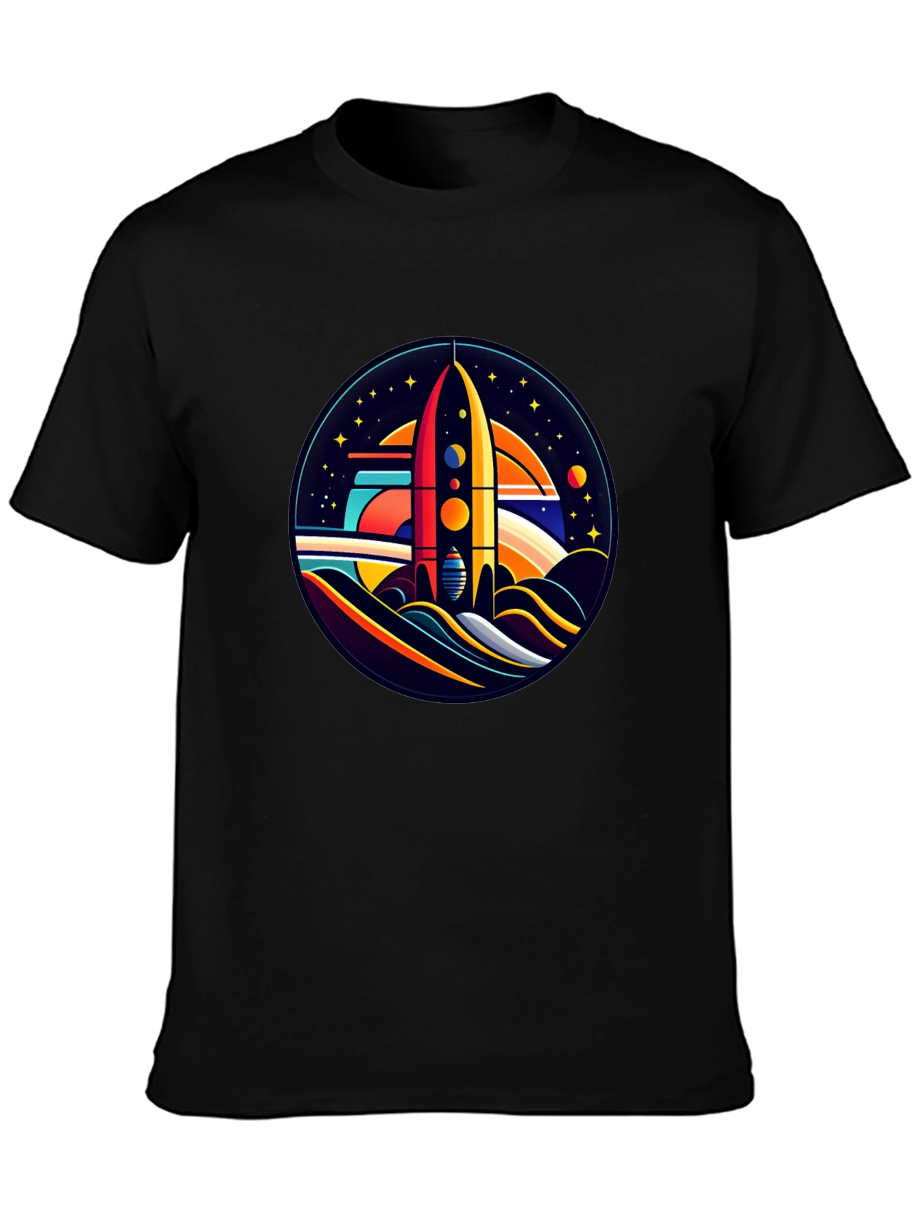Retro Rocket Launch T-Shirt - Graphic Space Tee
