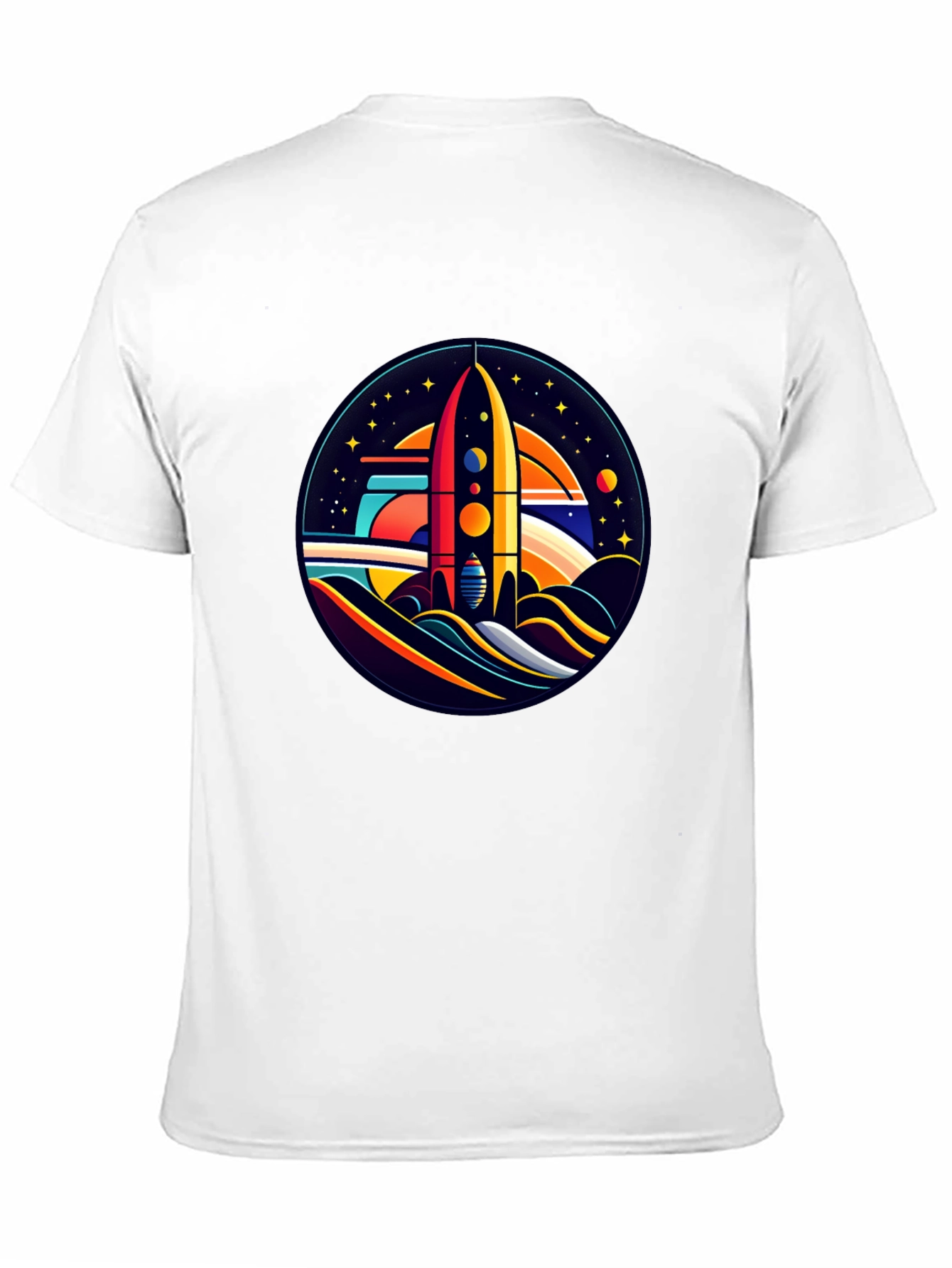 Retro Rocket Launch T-Shirt - Graphic Space Tee