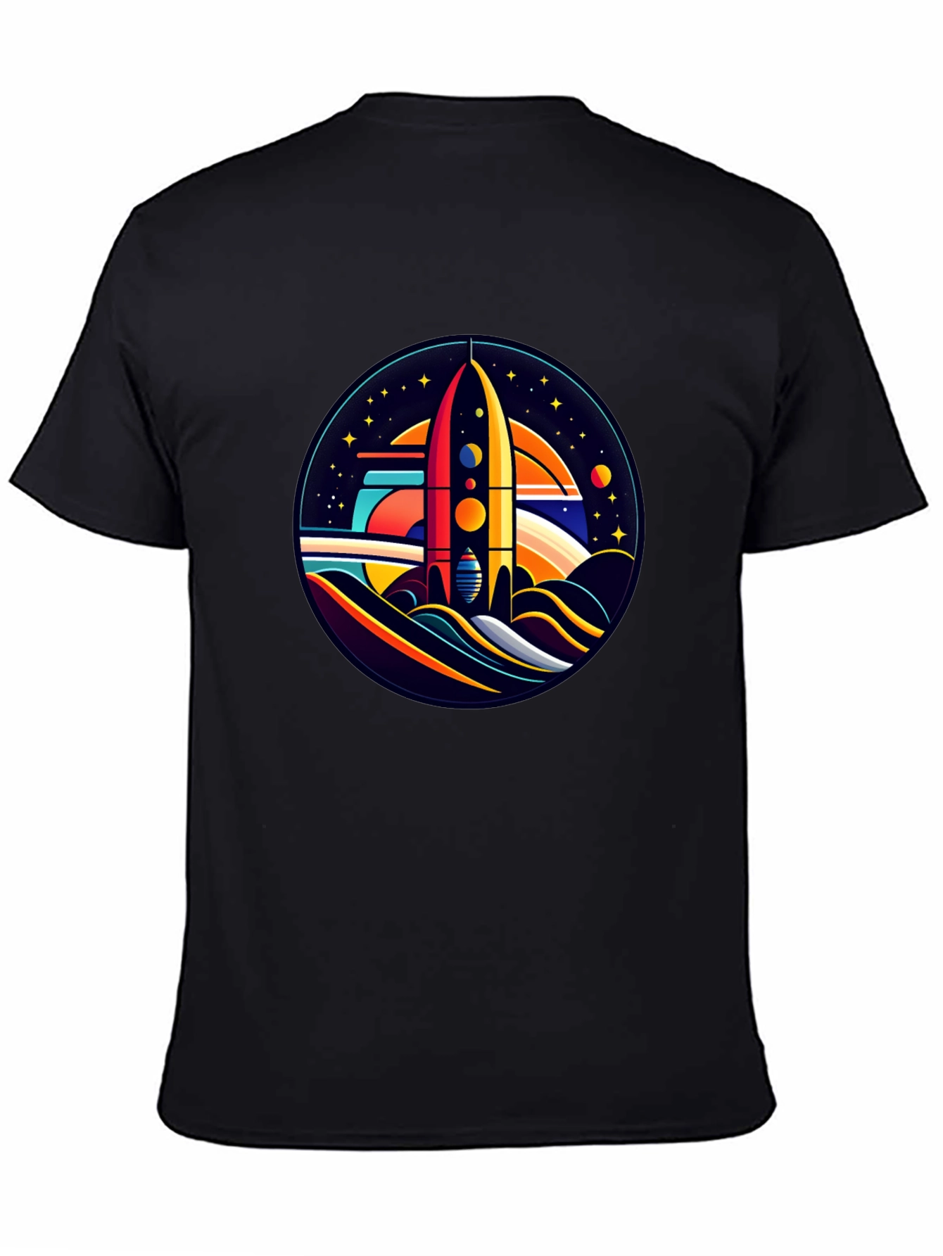 Retro Rocket Launch T-Shirt - Graphic Space Tee